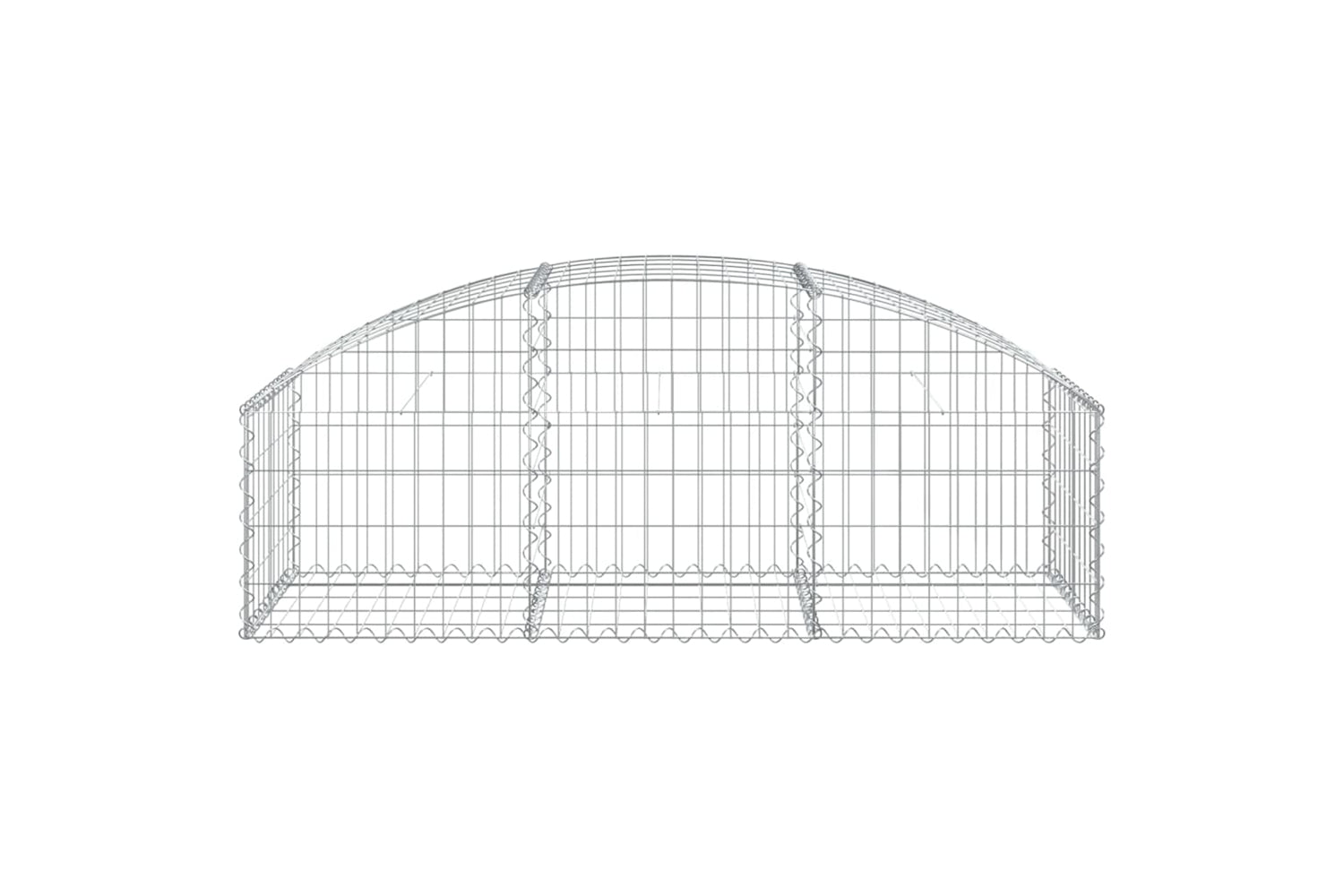 vidaXL 153452 Arched Gabion Basket 150x50x40/60cm Galvanised Iron-2