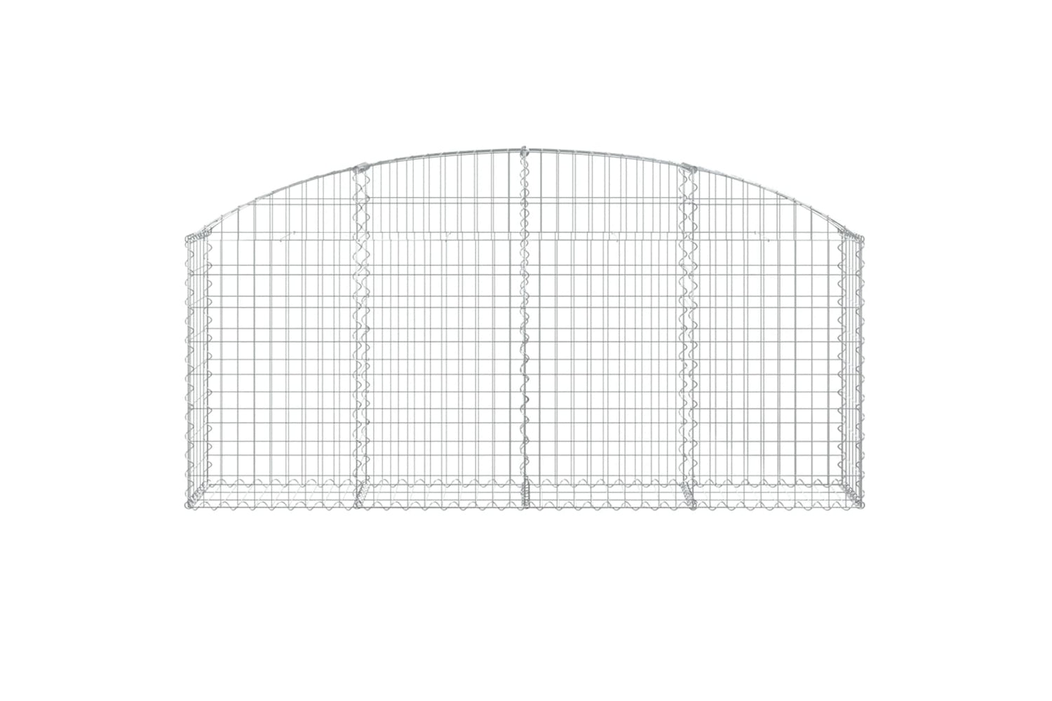 vidaXL 153464 Arched Gabion Basket 200x30x80/100cm Galvanised Iron-2