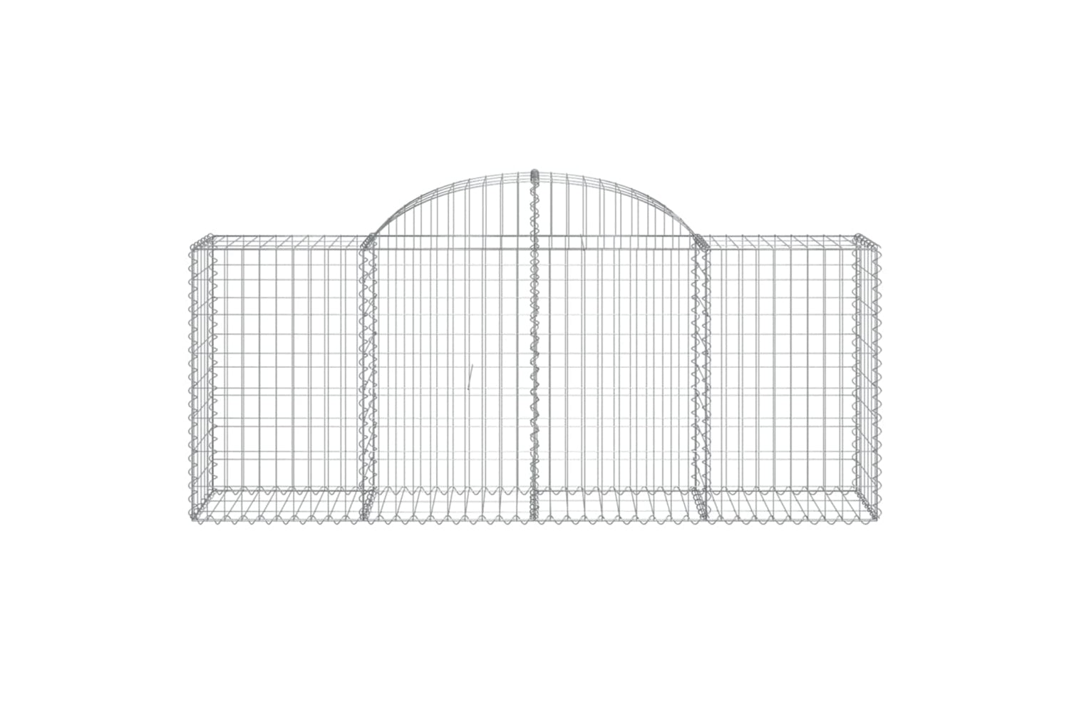 vidaXL 153494 Arched Gabion Basket 200x50x80/100cm Galvanised Iron-2