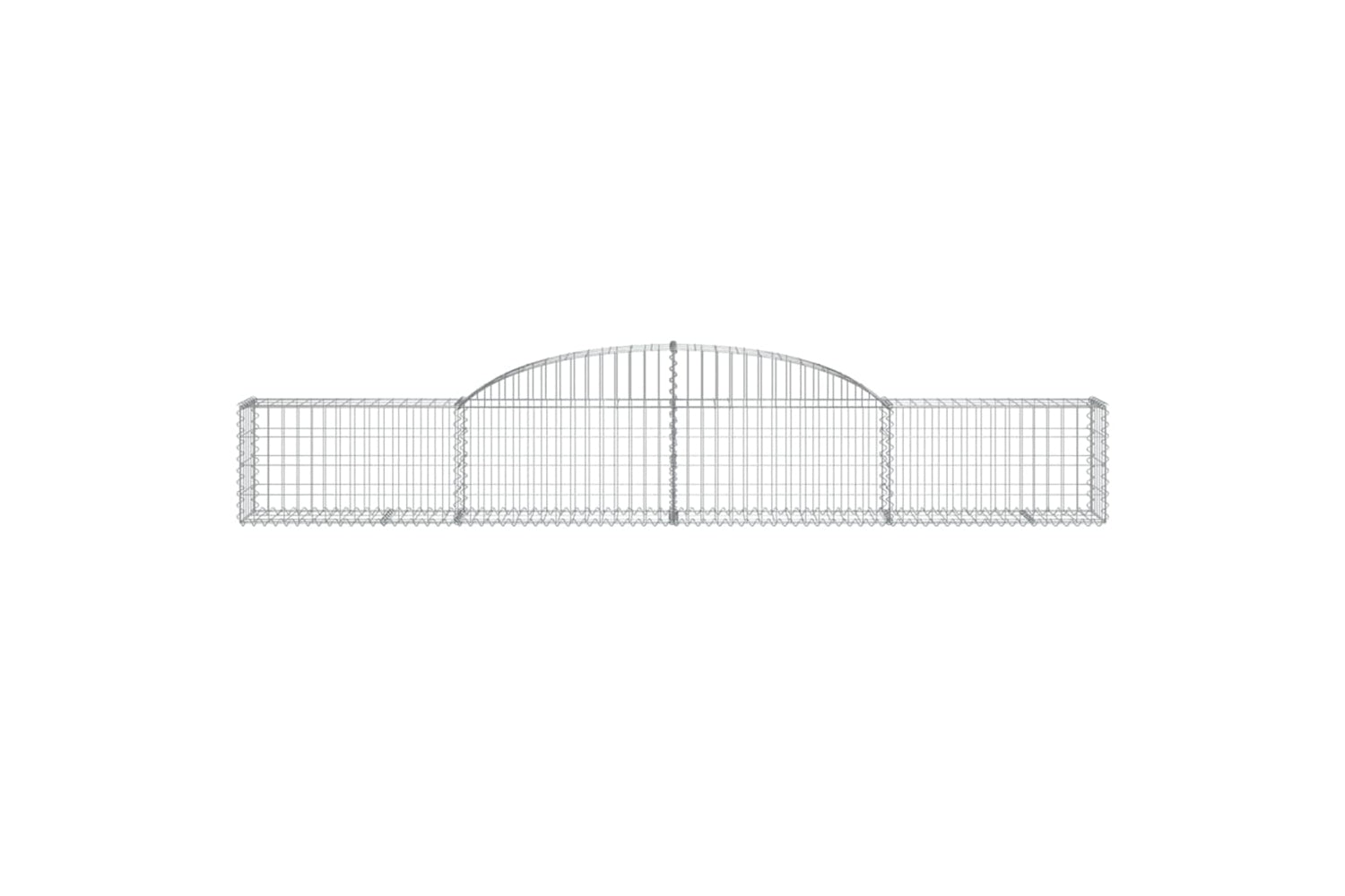 vidaXL 153502 Arched Gabion Basket 300x30x40/60cm Galvanised Iron-2