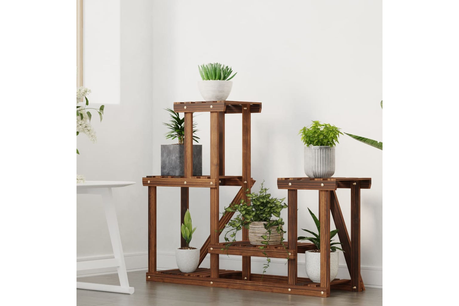 vidaXL 362875 Flower Stand 90x25x73.5cm Solid Wood Fir-2