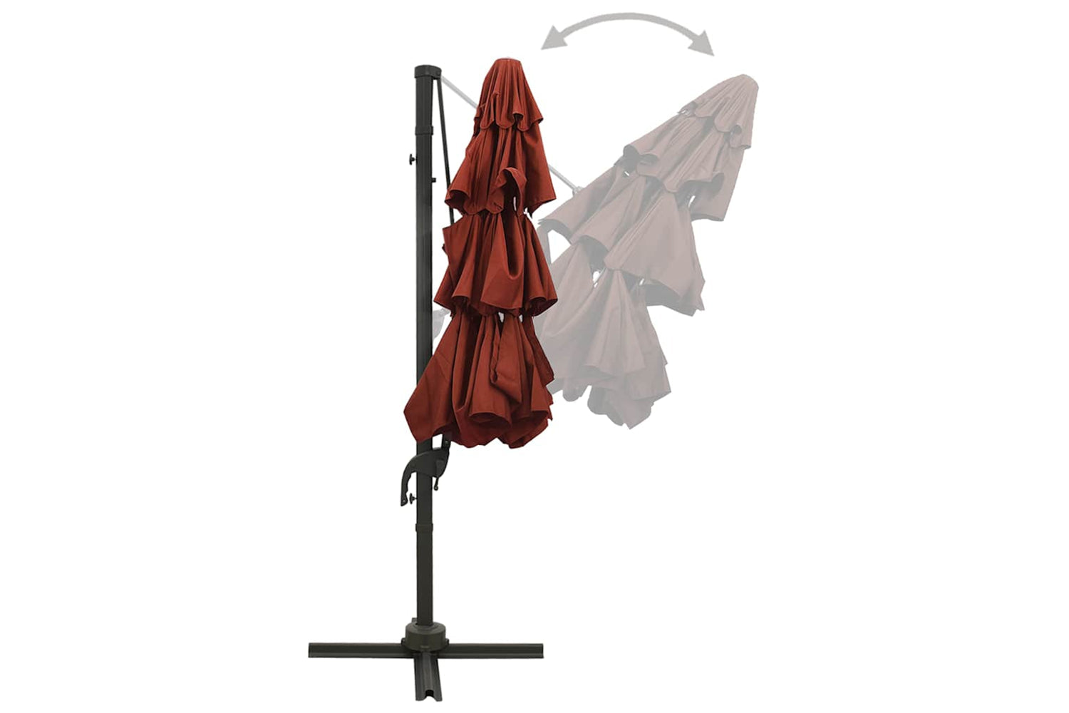 Vidaxl 313833 4-tier Parasol With Aluminium Pole Terracotta 3x3 M-5