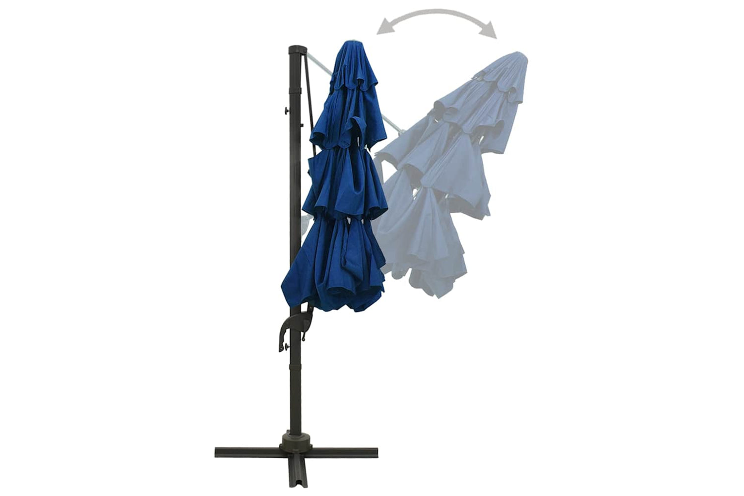 Vidaxl 313835 4-tier Parasol With Aluminium Pole Azure Blue 3x3 M-5