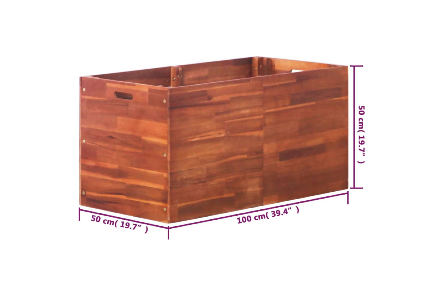 vidaXL 44032 Garden Raised Bed Acacia Wood 100x50x50cm-6