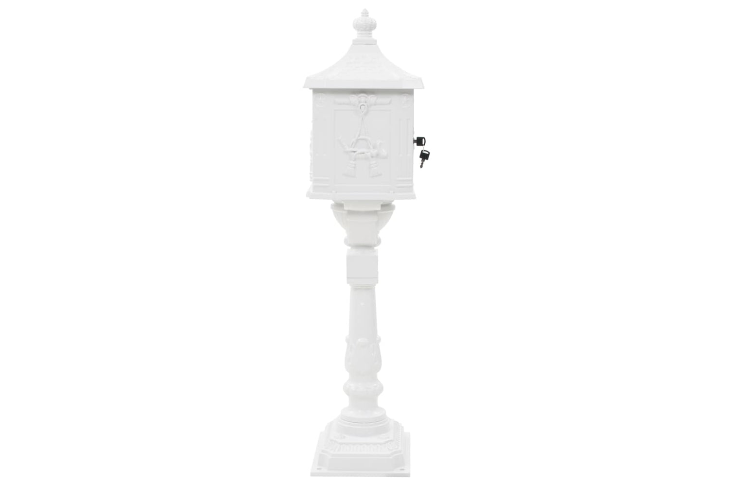 Vidaxl 43894 Pedestal Letterbox Aluminium Vintage Style Rustproof White-5