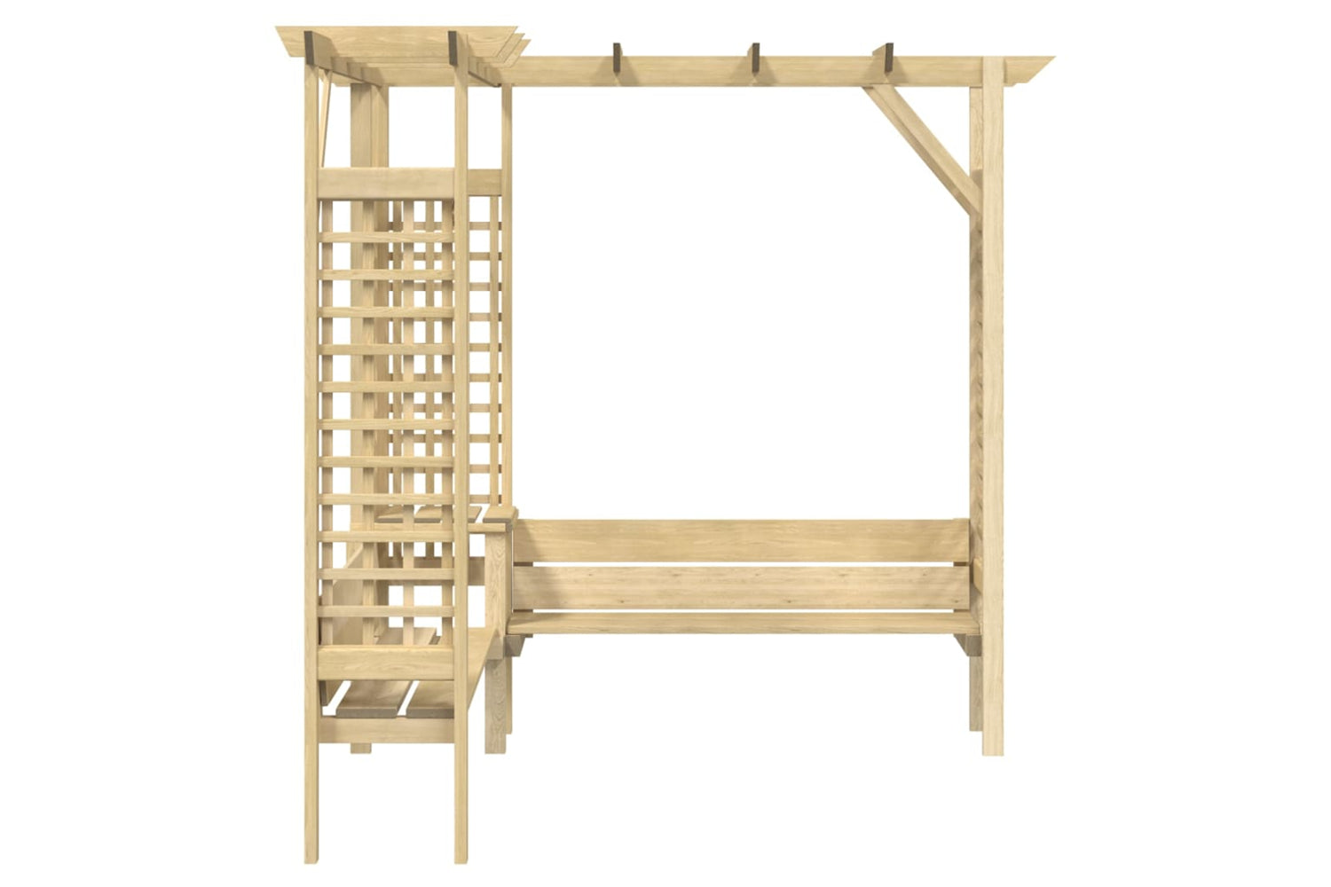 Vidaxl 44950 Corner Pergola With Bench Impregnated Pinewood-2