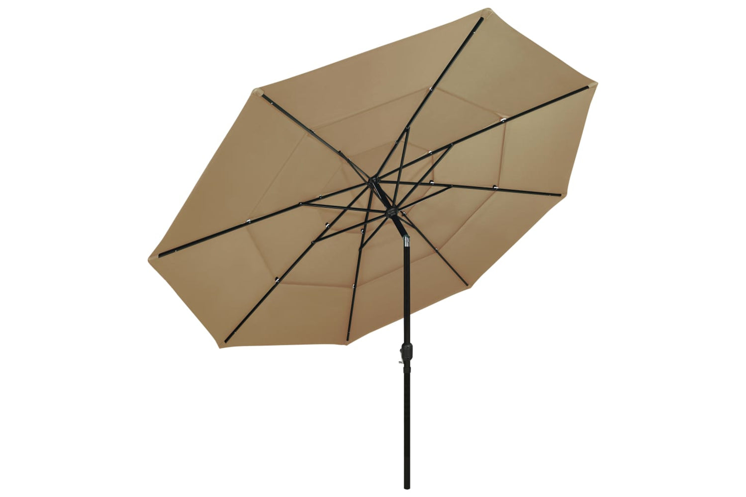 Vidaxl 313879 3-tier Parasol With Aluminium Pole Taupe 3.5 M-2