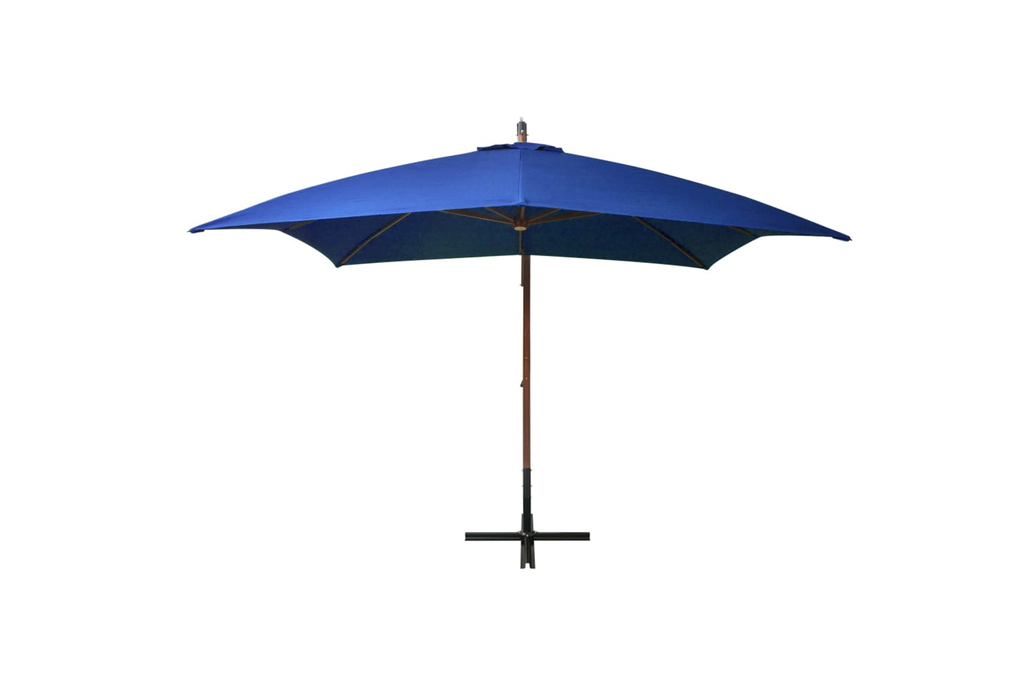 Vidaxl 313779 Hanging Parasol With Pole Azure Blue 3x3 M Solid Fir Wood-2