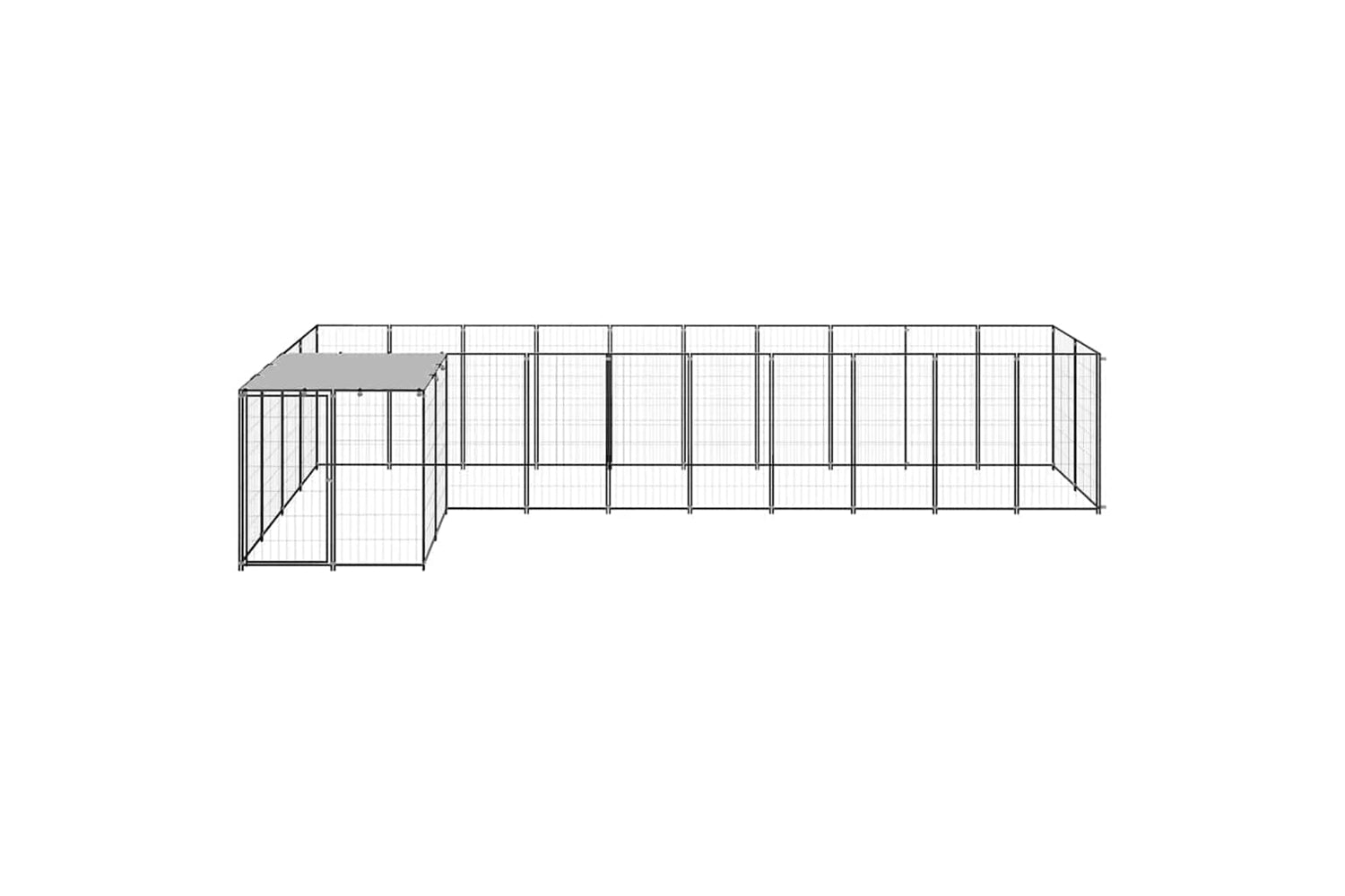 Vidaxl 3082237 Dog Kennel Black 7.26 M2 Steel-2