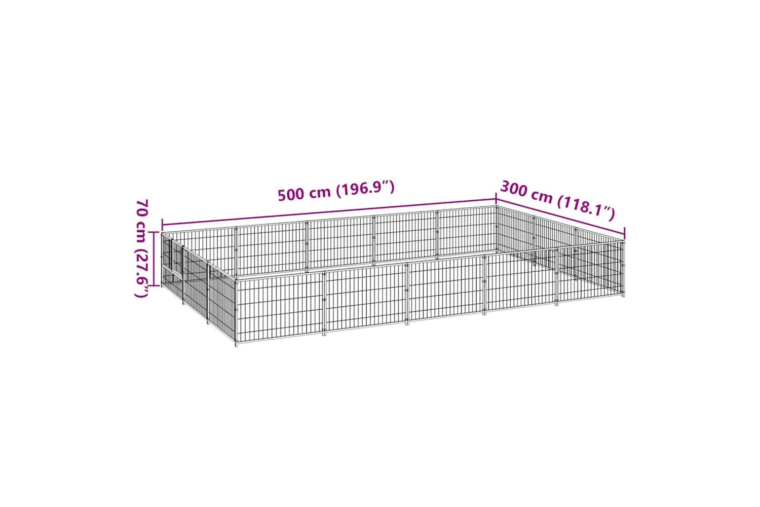 Vidaxl 3082137 Dog Kennel Silver 15 M2 Steel-6