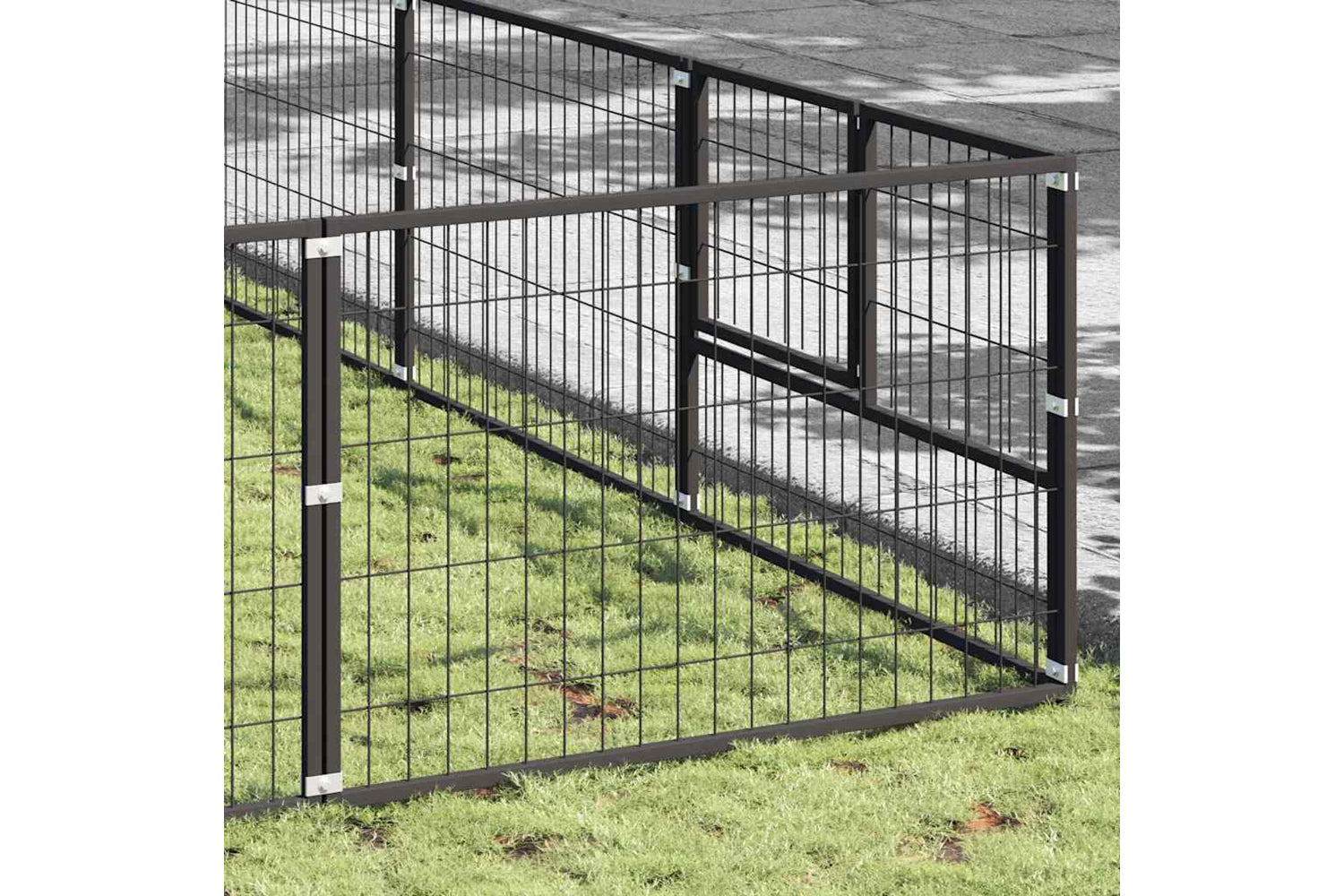Vidaxl 3082197 Dog Kennel Black 100 M2 Steel-2