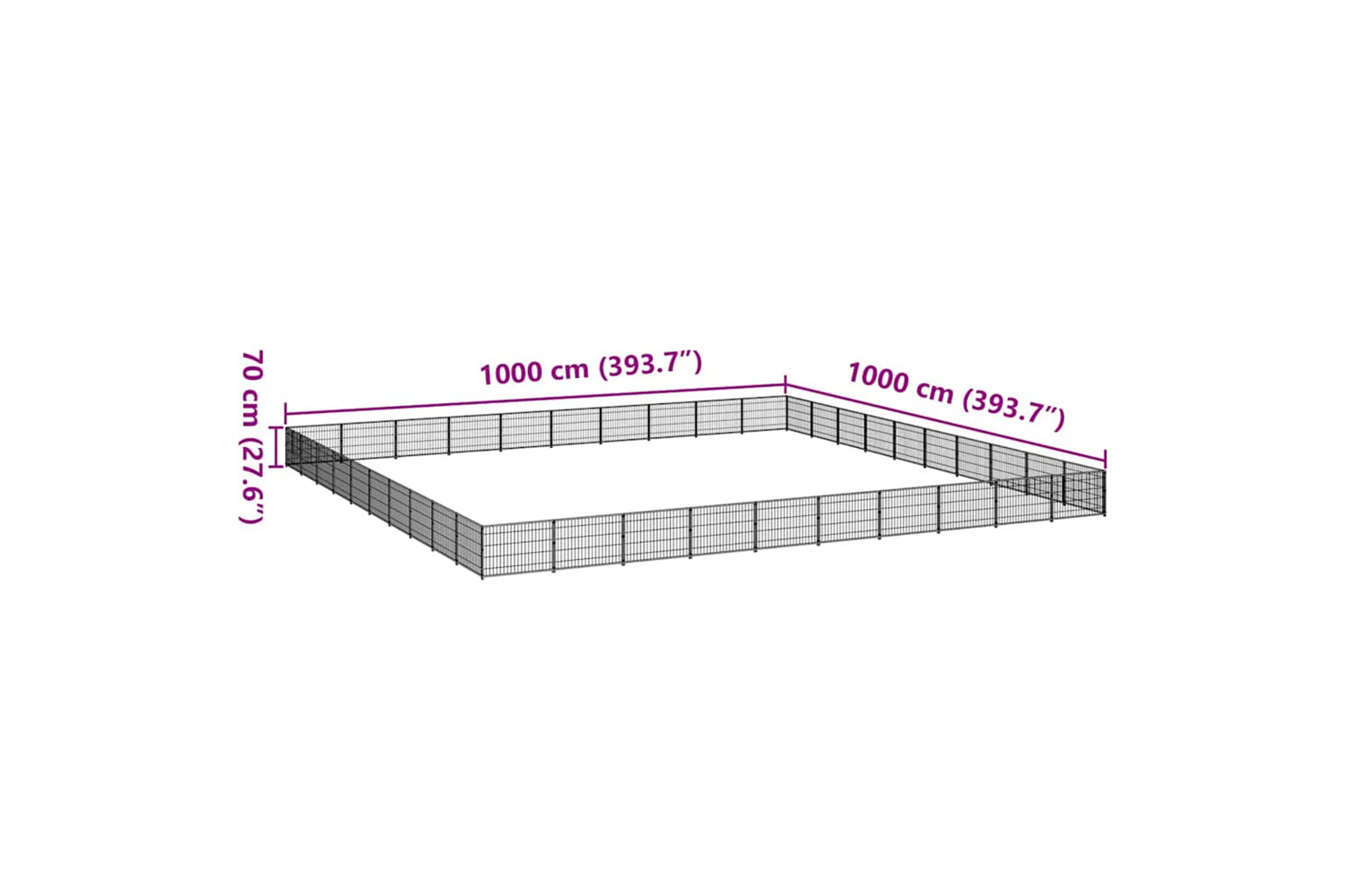 Vidaxl 3082197 Dog Kennel Black 100 M2 Steel-6