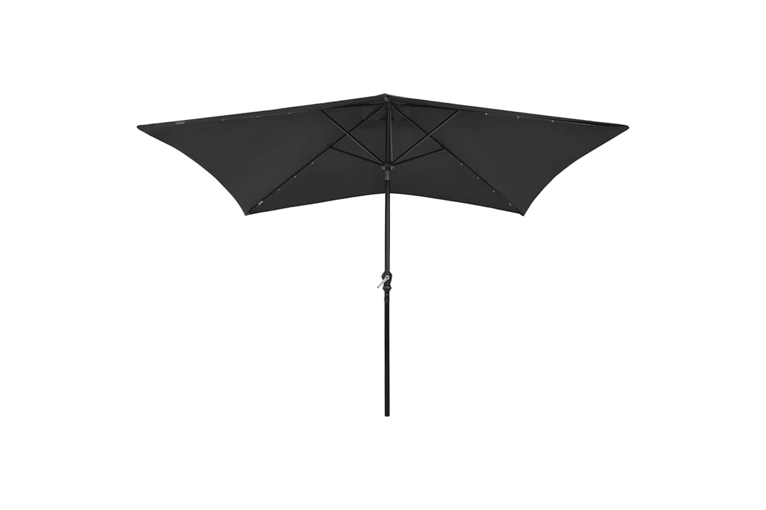 Vidaxl 313792 Parasol With Leds And Steel Pole Black 2x3 M-2
