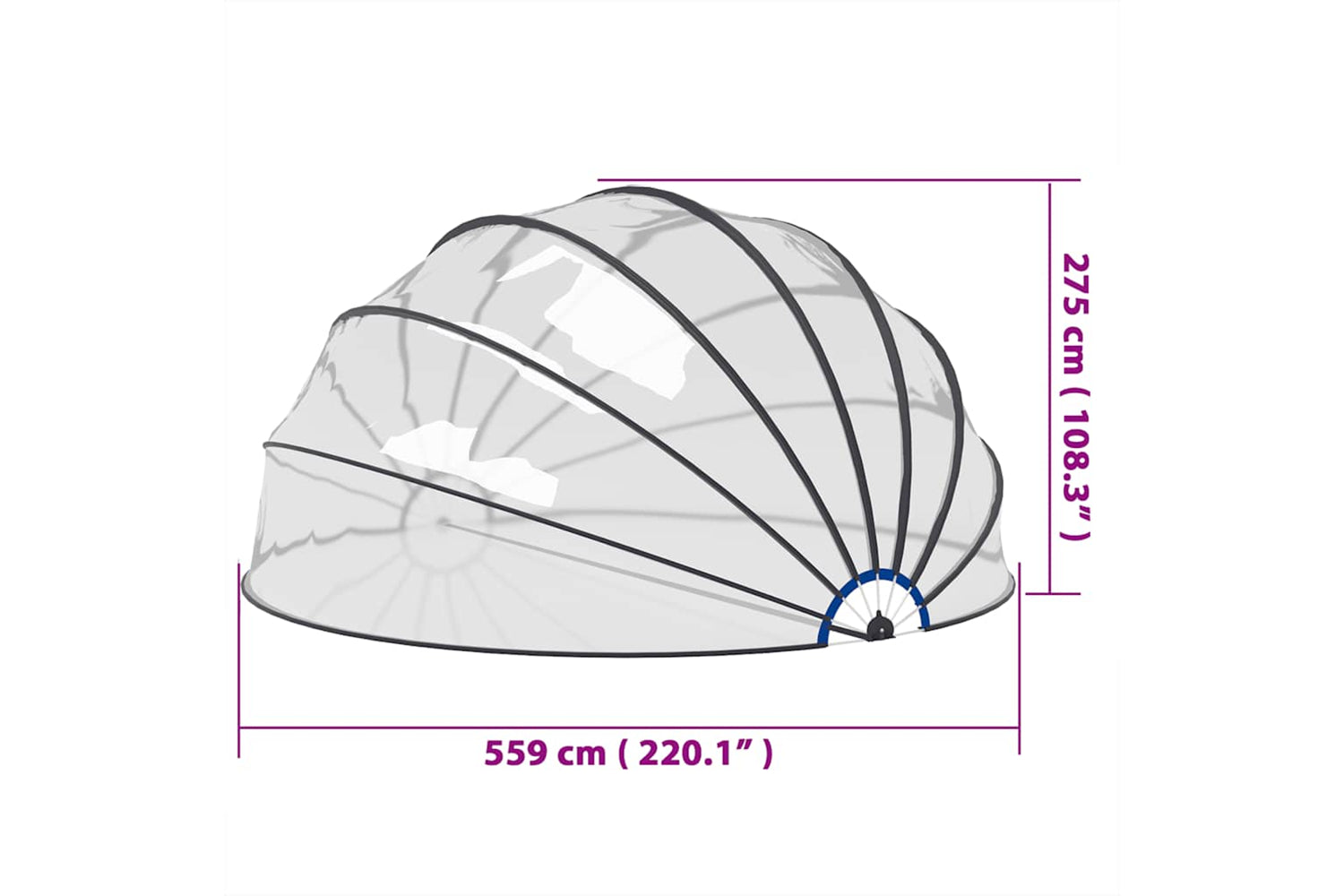 vidaXL 92798 Pool Dome 559x275cm-8