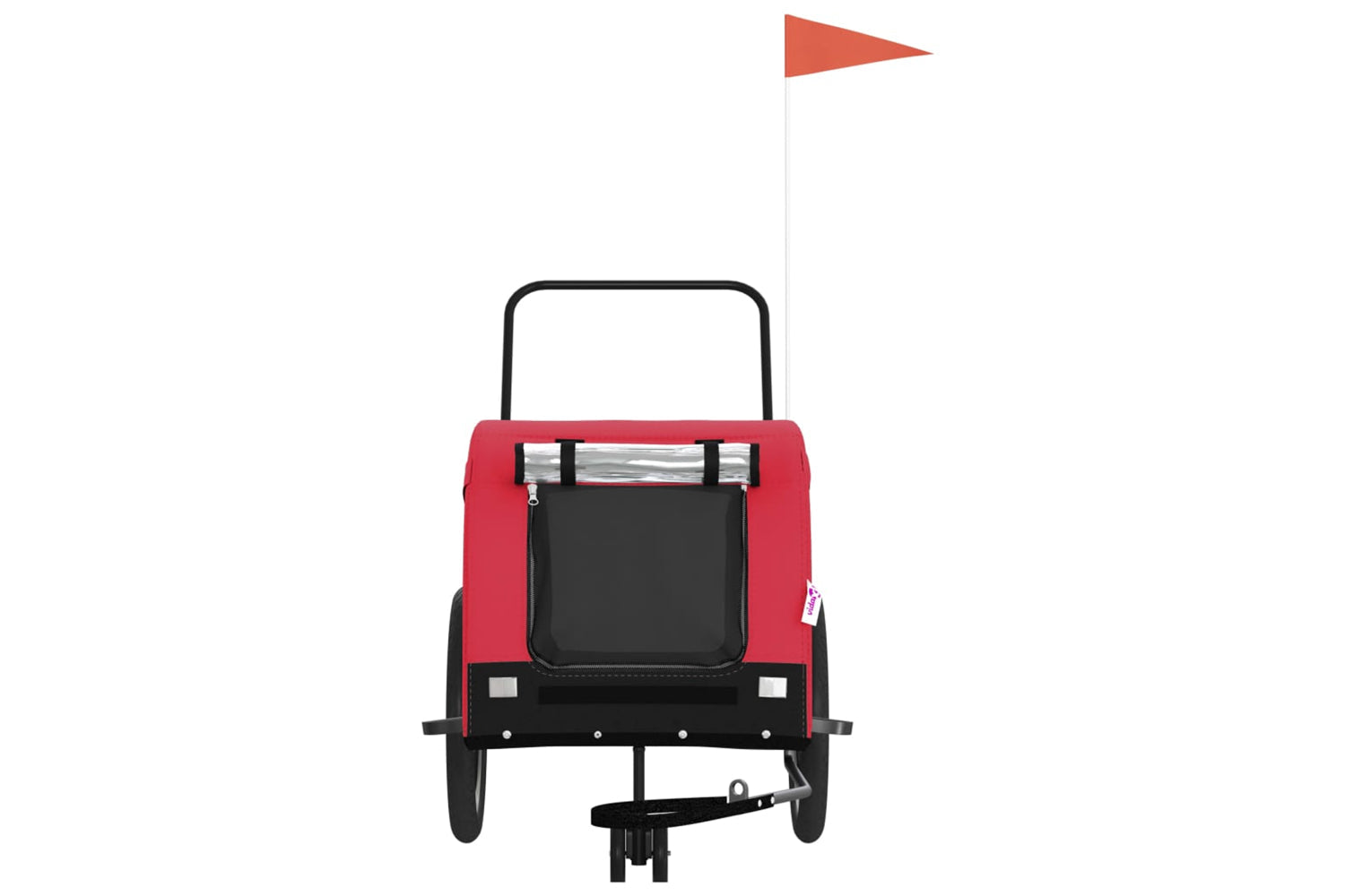 Vidaxl 94027 Pet Bike Trailer Red And Black Oxford Fabric And Iron-2