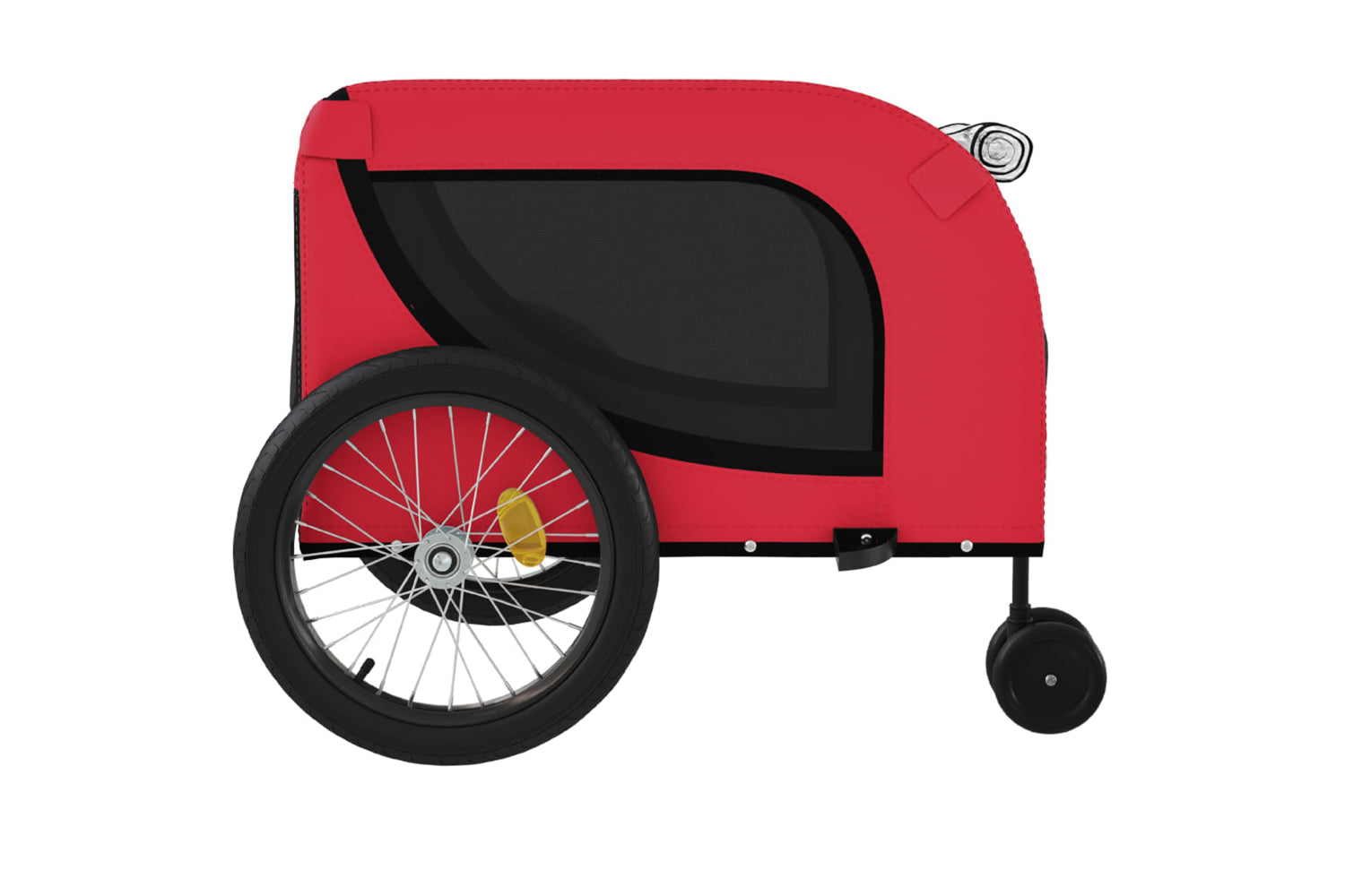 Vidaxl 94027 Pet Bike Trailer Red And Black Oxford Fabric And Iron-5