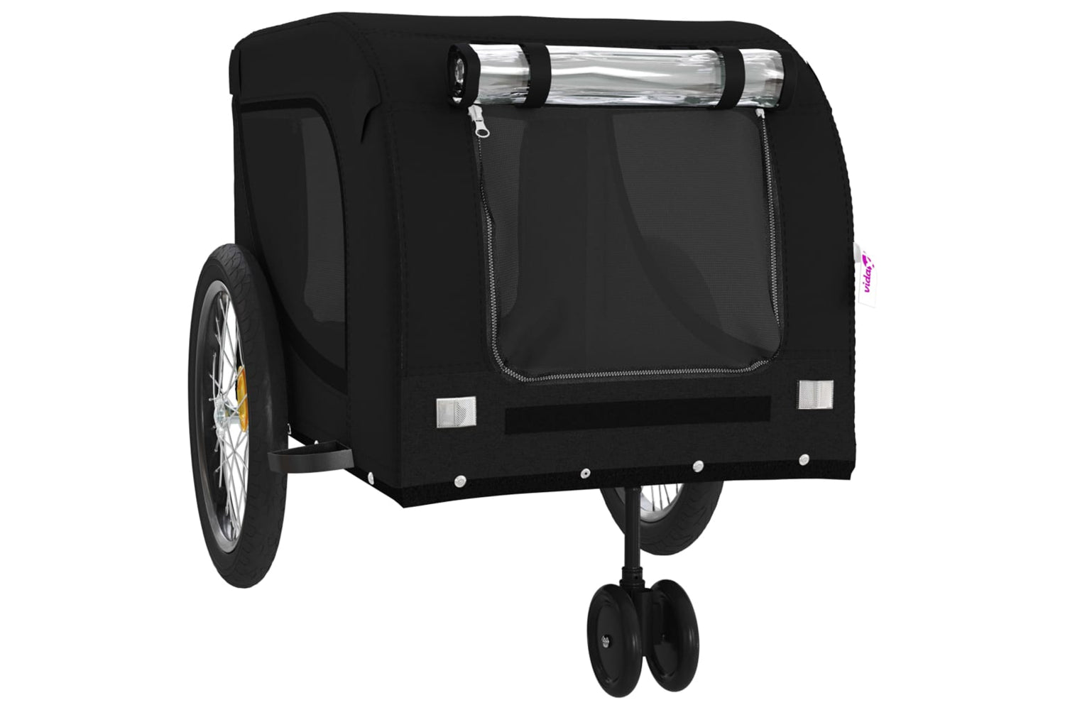 Vidaxl 94031 Pet Bike Trailer Black Oxford Fabric And Iron-3