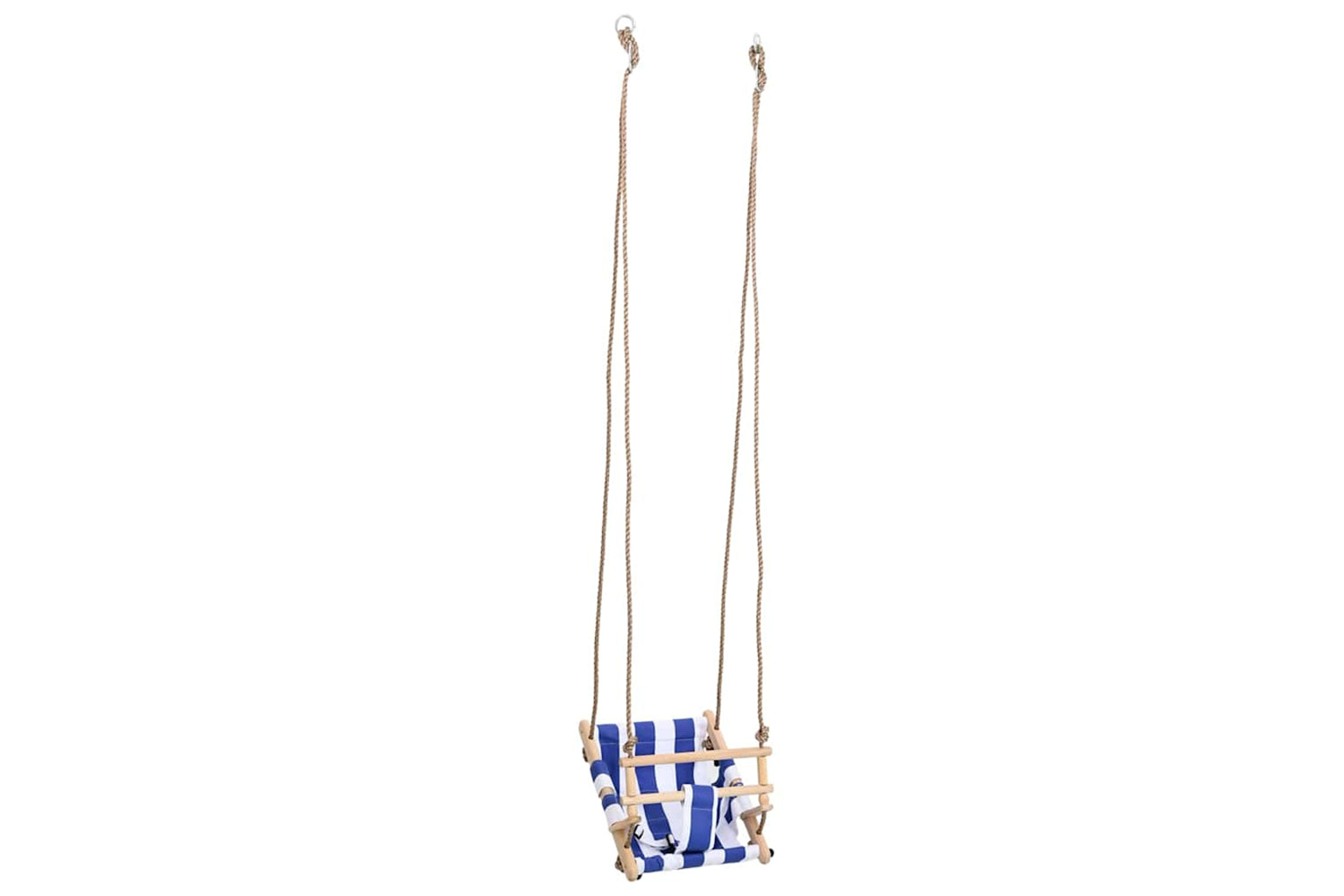Vidaxl Baby Swing With Safety Belt Cotton Wood Blue-2