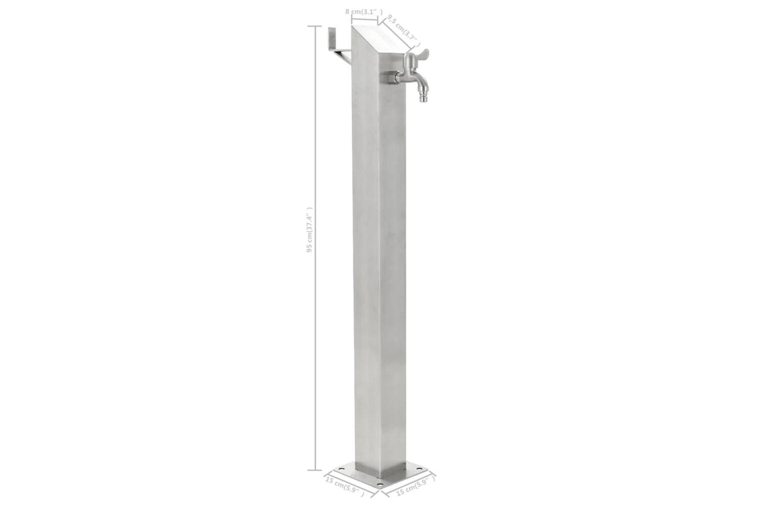 vidaXL 45453 Garden Water Column Stainless Steel Square 95cm-8