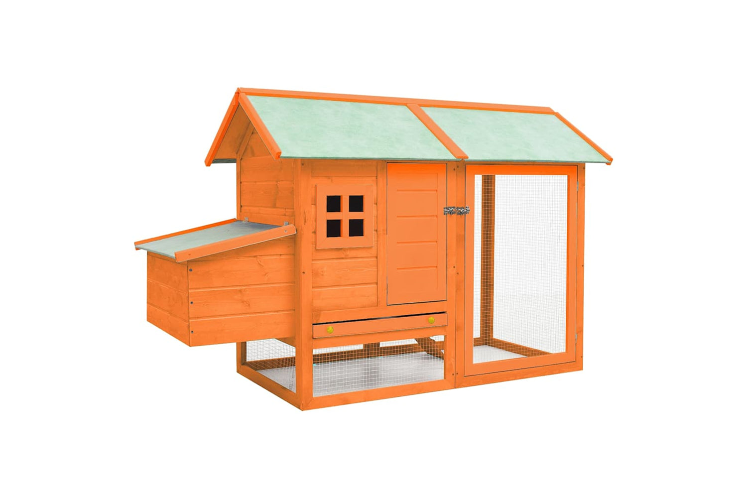 vidaXL 170644 Chicken Cage Solid Pine & Fir Wood 170x81x110cm-2