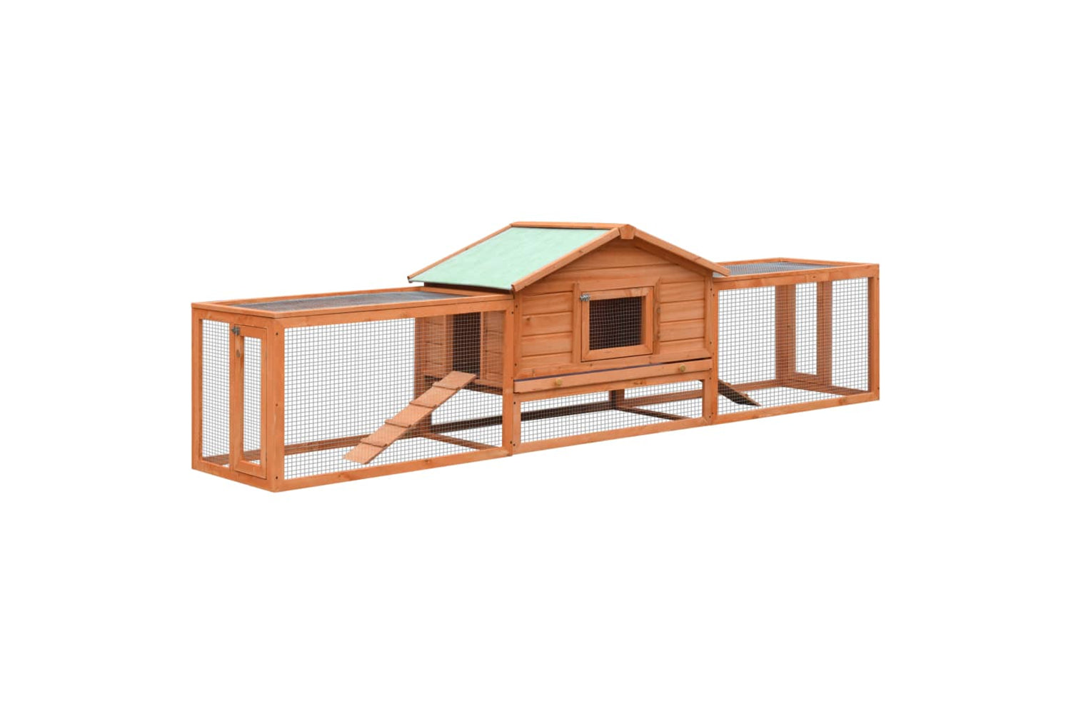 vidaXL 170642 Rabbit Hutch Solid Pine & Fir Wood 310x70x87cm-2