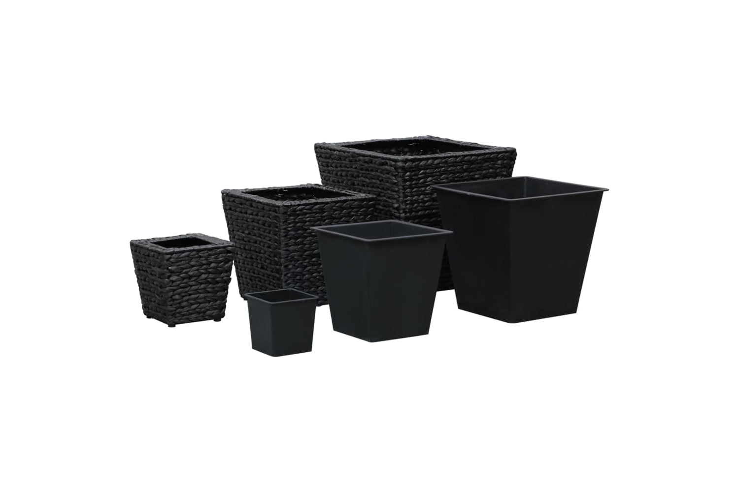 Vidaxl Raised Beds 3 Pcs Water Hyacinth Black-2