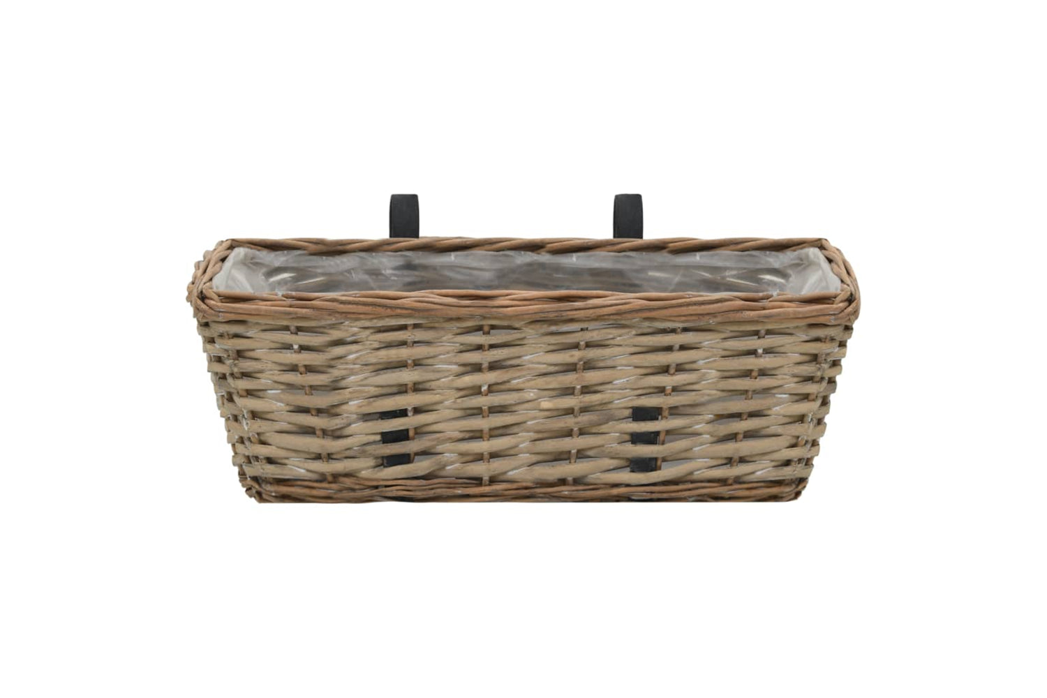 vidaXL 246828 Balcony Planter 2 Pcs Wicker With Pe Lining 40cm-3