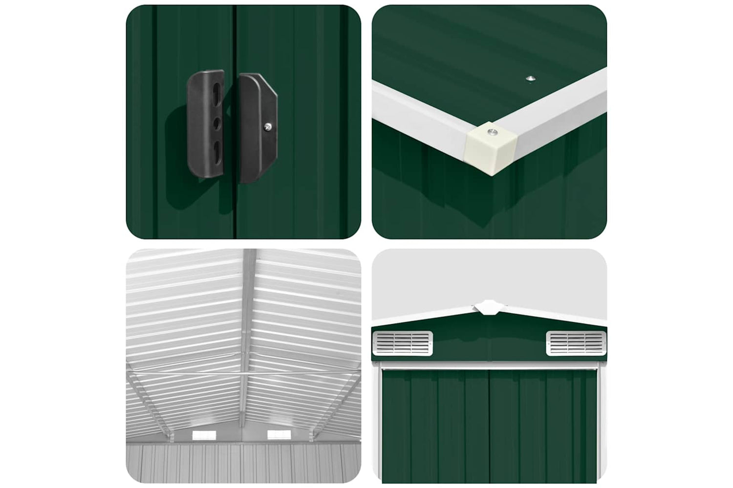 vidaXL 143352 Garden Shed 257x580x181cm Metal Green-8