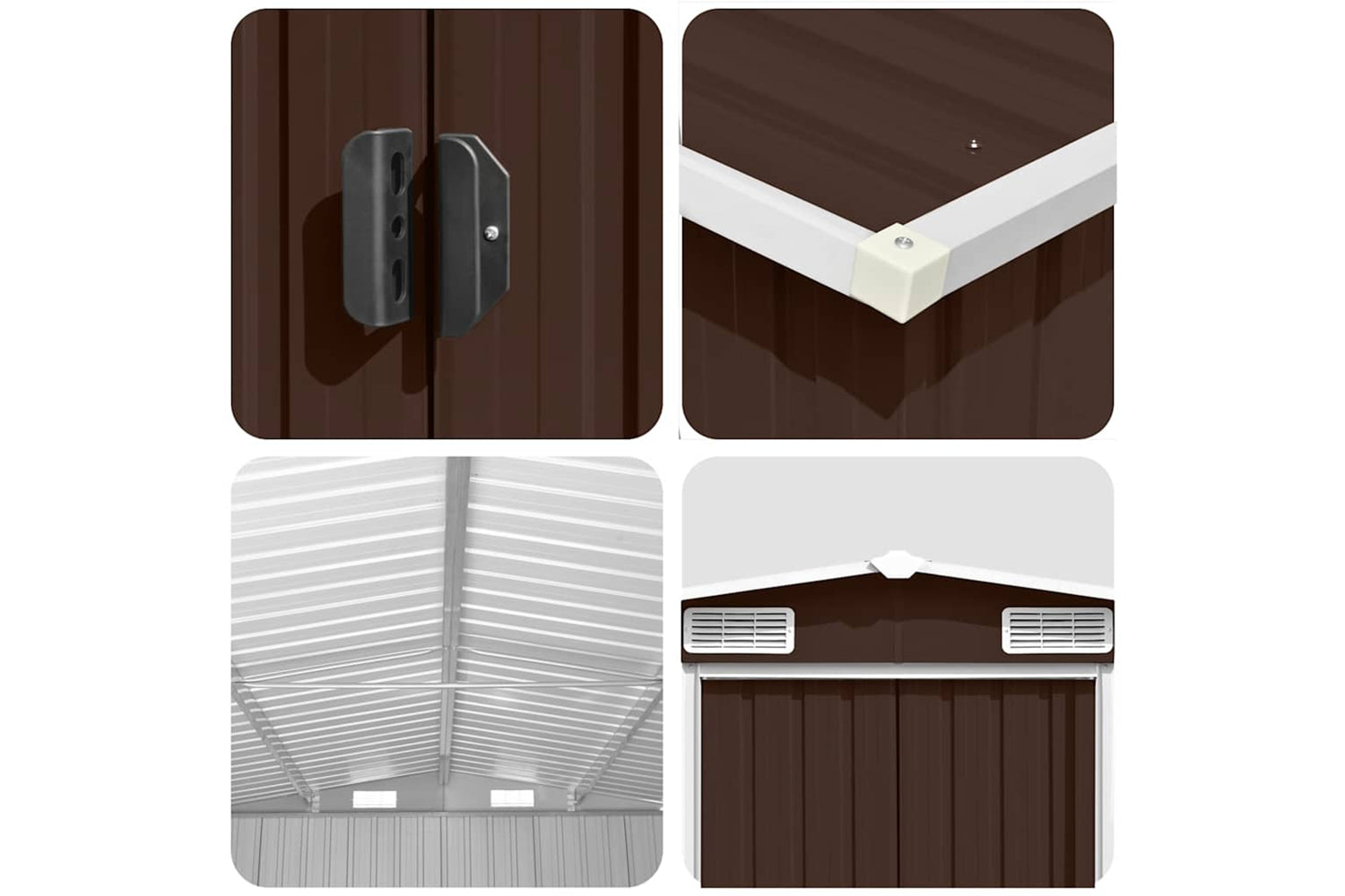 vidaXL 143355 Garden Shed 257x580x181cm Metal Brown-8