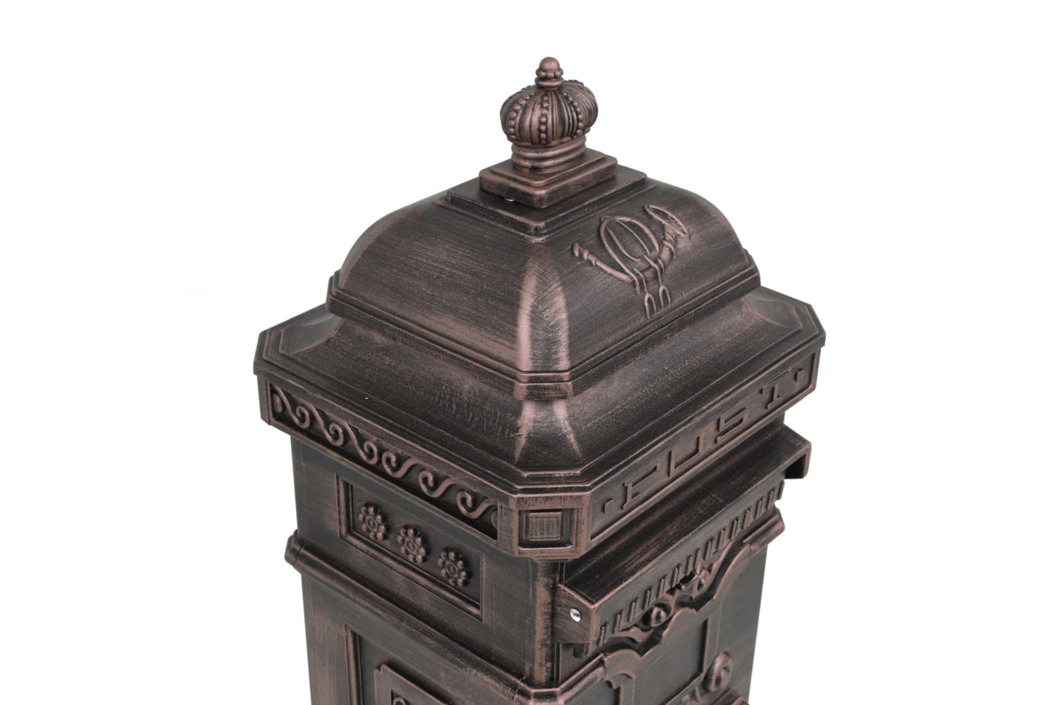 Vidaxl 43892 Pillar Letterbox Aluminium Vintage Style Rustproof Bronze-8