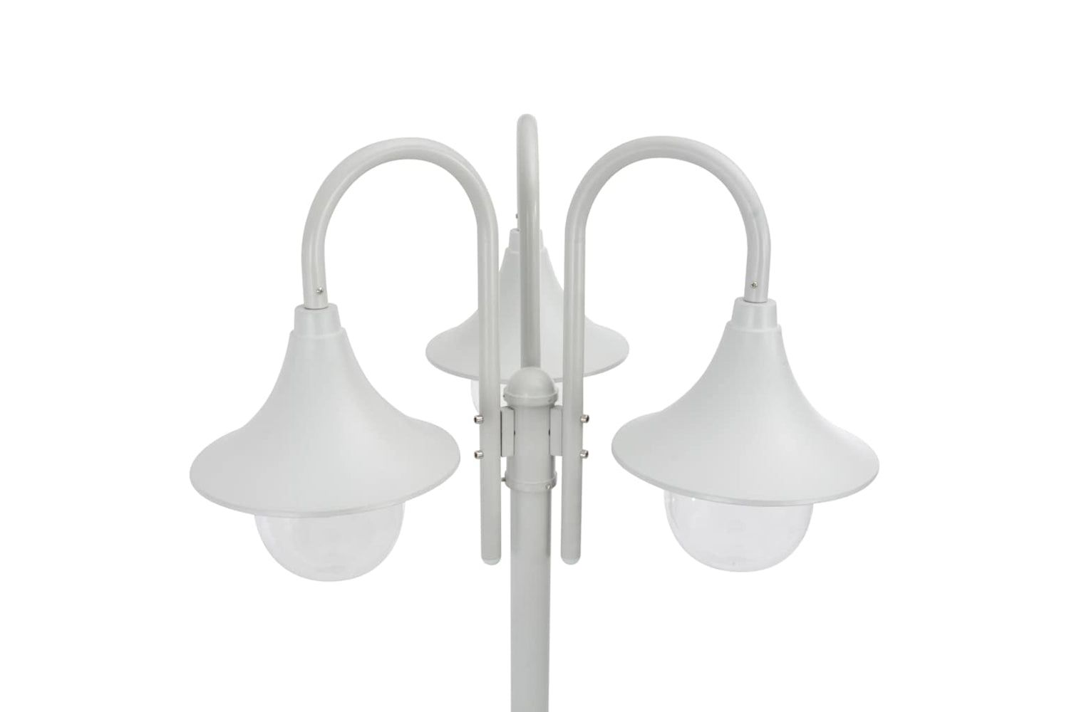 vidaXL 44206 Garden Post Light E27 220cm Aluminium 3-lantern White-3
