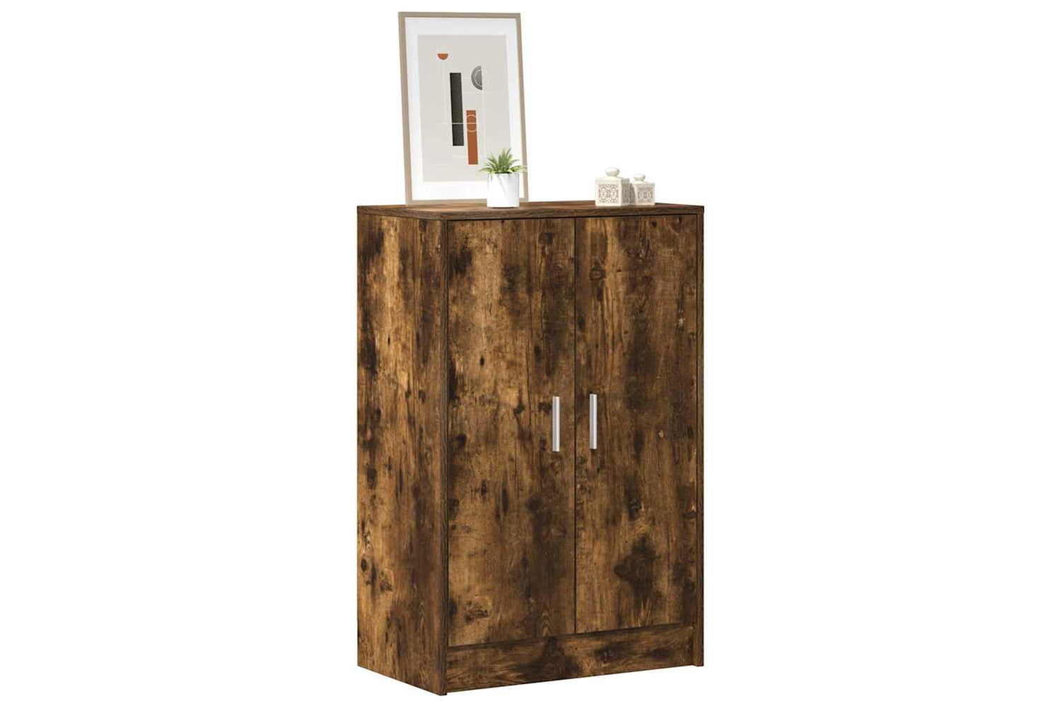 vidaXL Shoe Cabinet Smoked Oak 60x35x92cm Engineered Wood-7