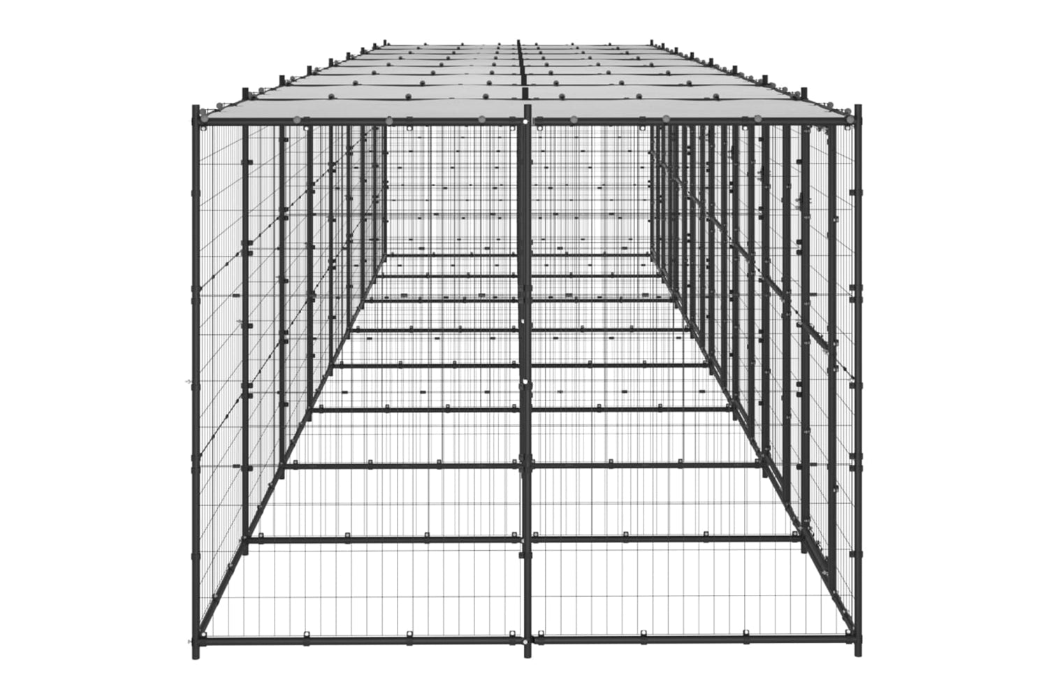 Vidaxl 3082255 Outdoor Dog Kennel Steel With Roof 19.36 M2-3