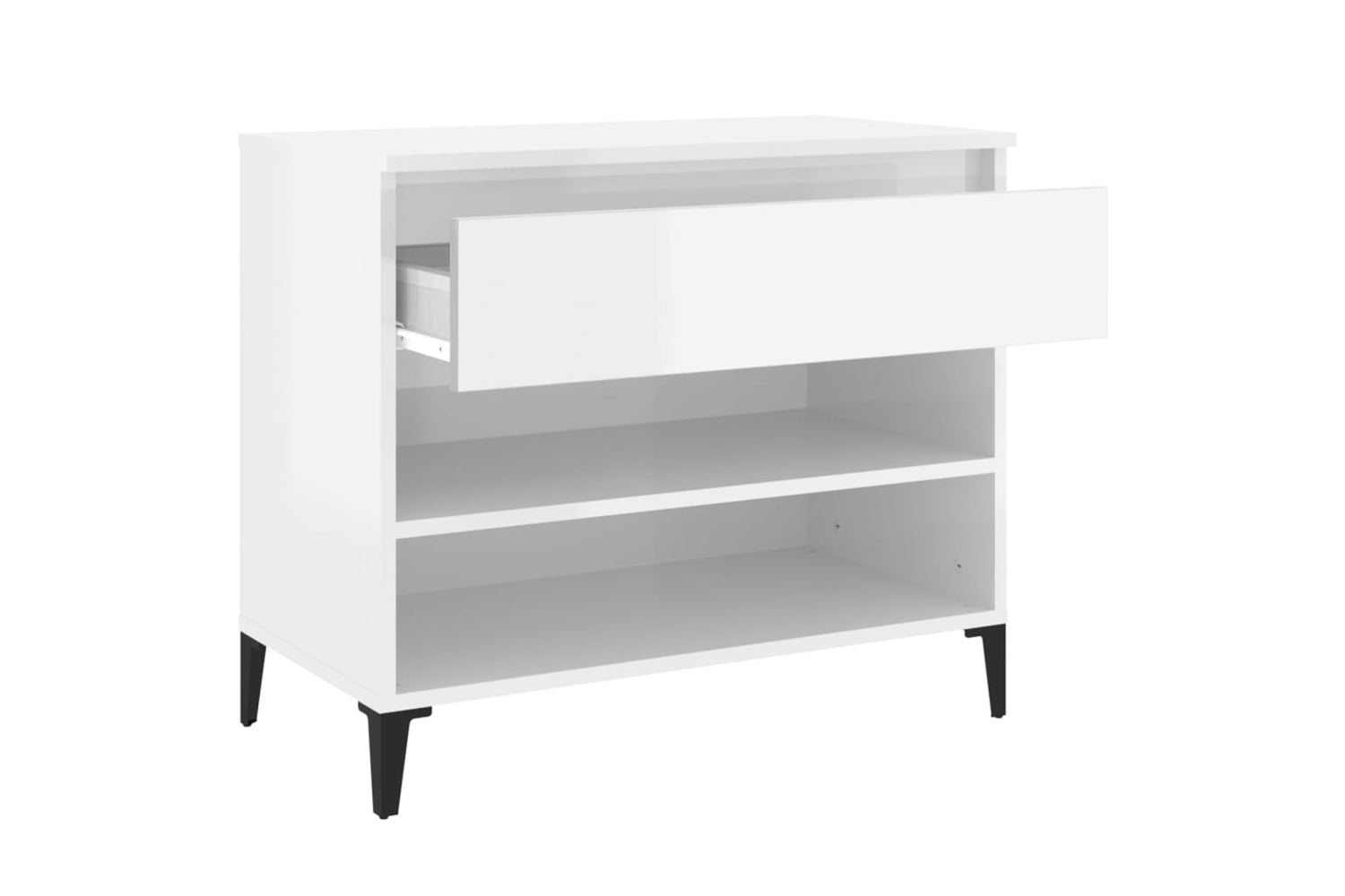 vidaXL 819766 Shoe Cabinet High Gloss White 70x36x60cm Engineered Wood-5