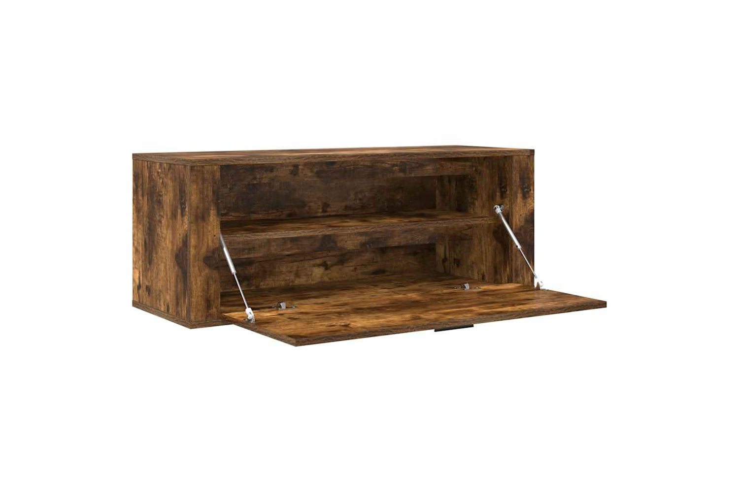 vidaXL 821025 Wall Shoe Cabinet Smoked Oak 100x35x38cm Engineered Wood-5