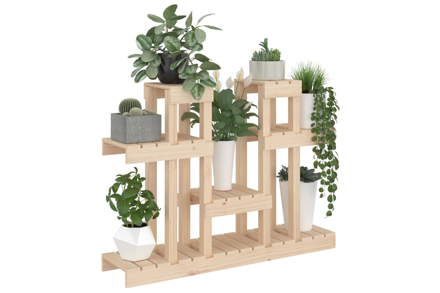 vidaXL 822097 Plant Stand 104.5x25x77.5cm Solid Wood Pine-3