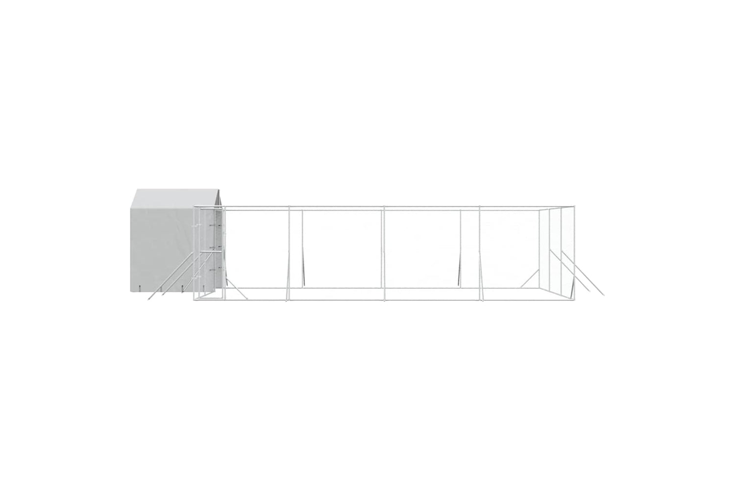 Vidaxl 3190480 Outdoor Dog Kennel With Roof Silver 10x6x2.5 M Galvanised Steel-3