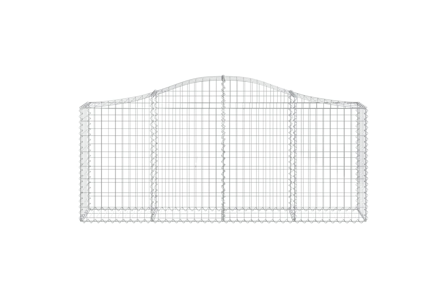 vidaXL 3145409 Arched Gabion Baskets 2 Pcs 200x30x80/100cm Galvanised Iron-3
