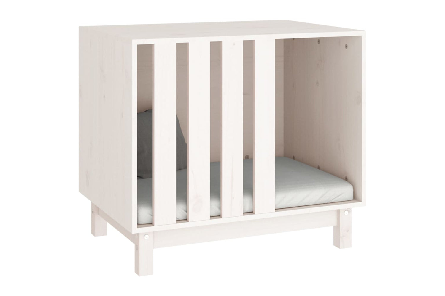 vidaXL 822482 Dog House White 70x50x62cm Solid Wood Pine-3