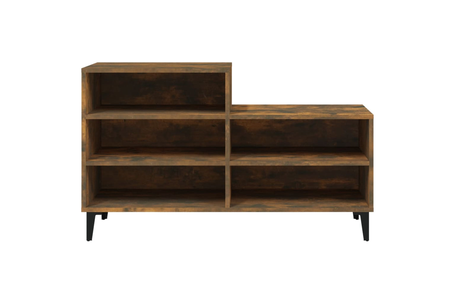 vidaXL 819737 Shoe Cabinet Smoked Oak 102x36x60cm Engineered Wood-2