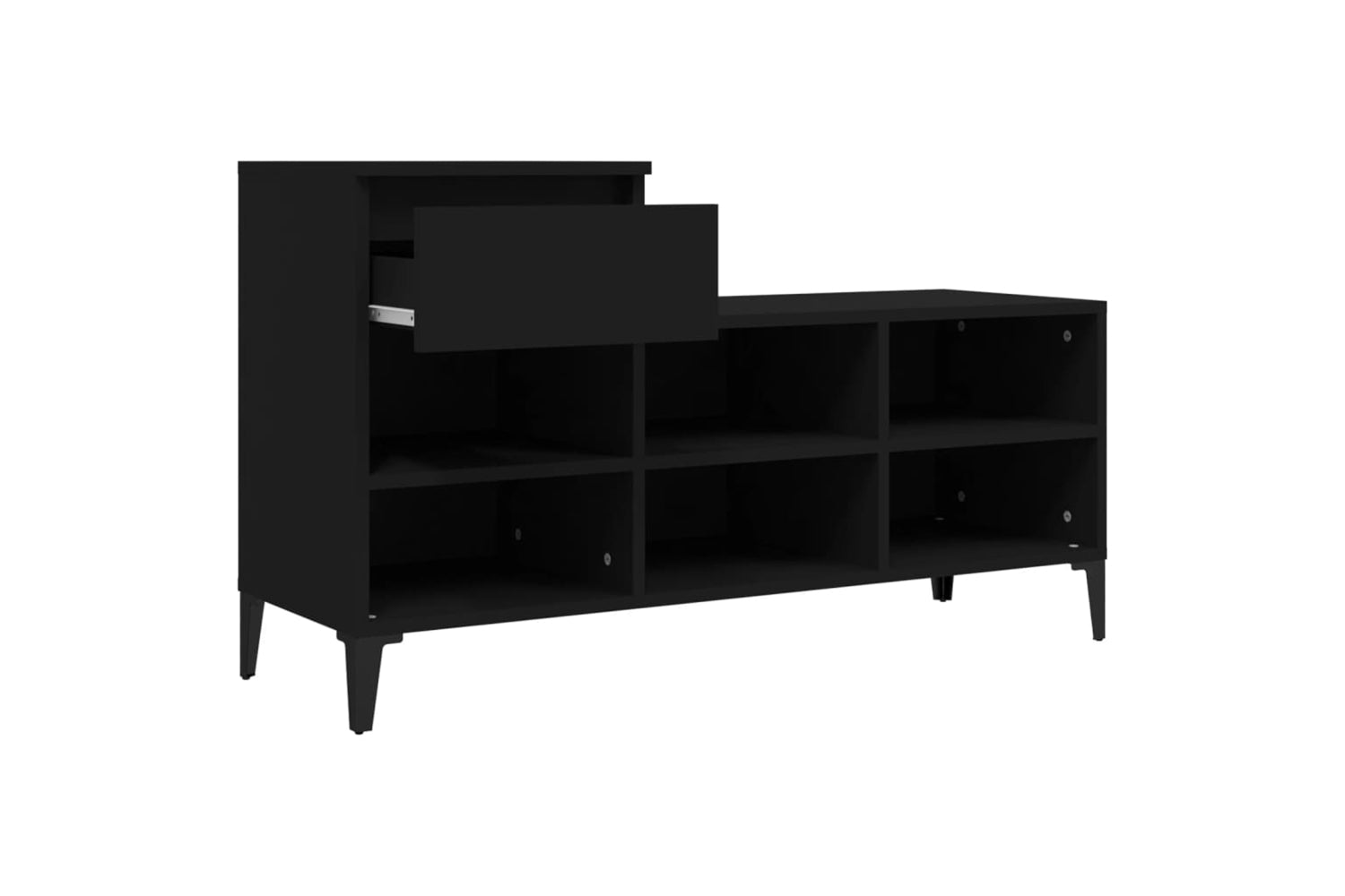 vidaXL 821213 Shoe Cabinet Black 102x36x60cm Engineered Wood-6