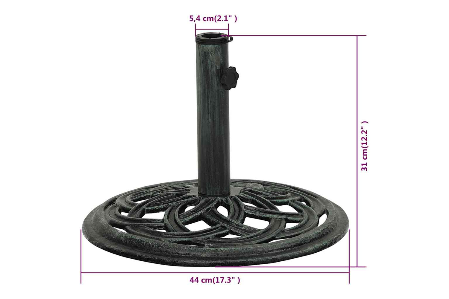 vidaXL 317756 Umbrella Base Green 44x44x31cm Cast Iron-8