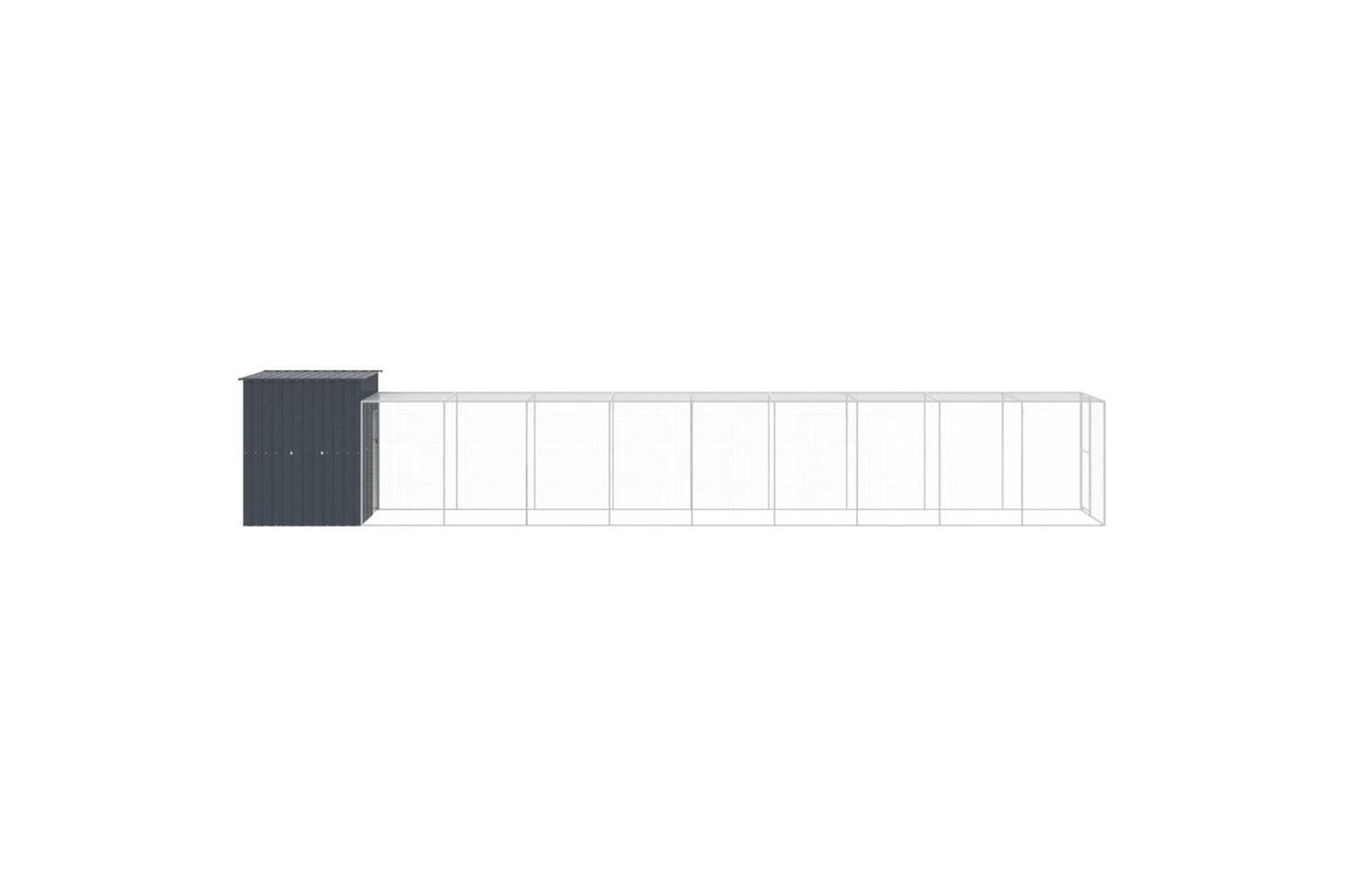 vidaXL 3189112 Chicken Cage With Run Anthracite 165x1067x181cm Galvanised Steel-3