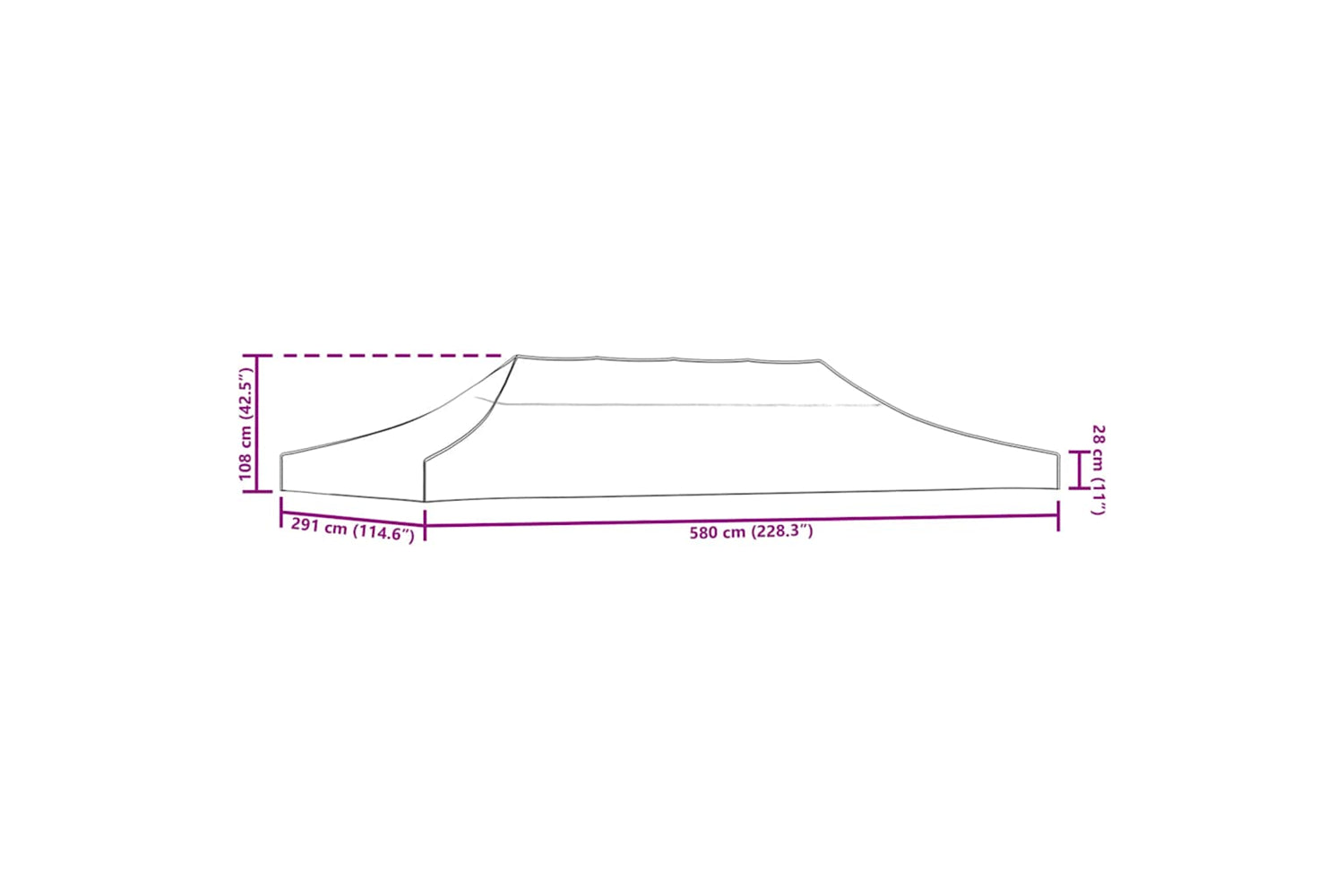 Vidaxl 315330 Party Tent Roof 6x3 M Taupe 270 G/mâ²-6