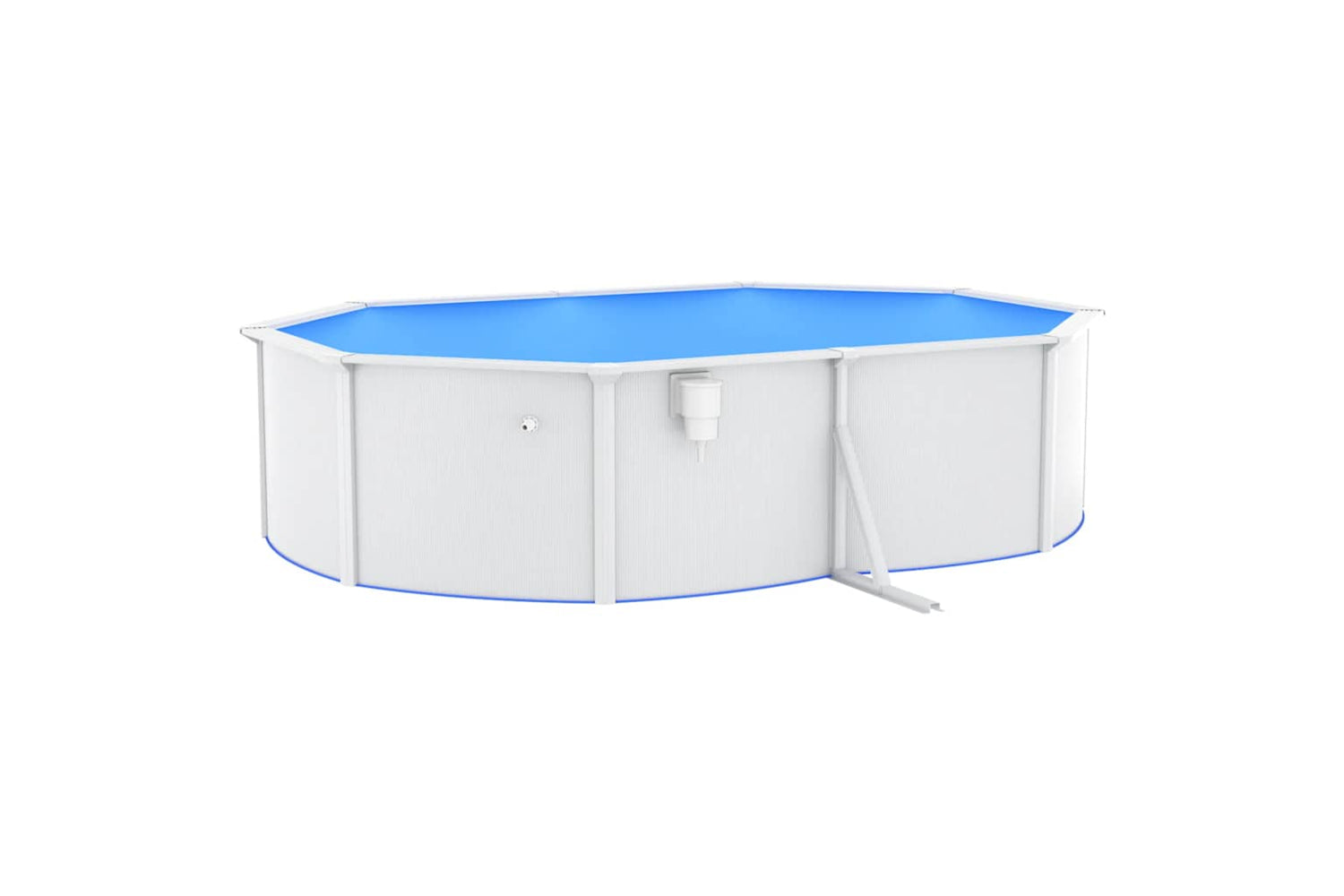 Vidaxl Swimming Pool With Steel Wall Oval 490x360x120 Cm White-3