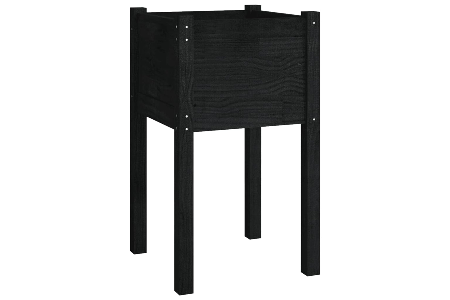 vidaXL 810798 Garden Planters 2 Pcs Black 40x40x70cm Solid Pinewood-3