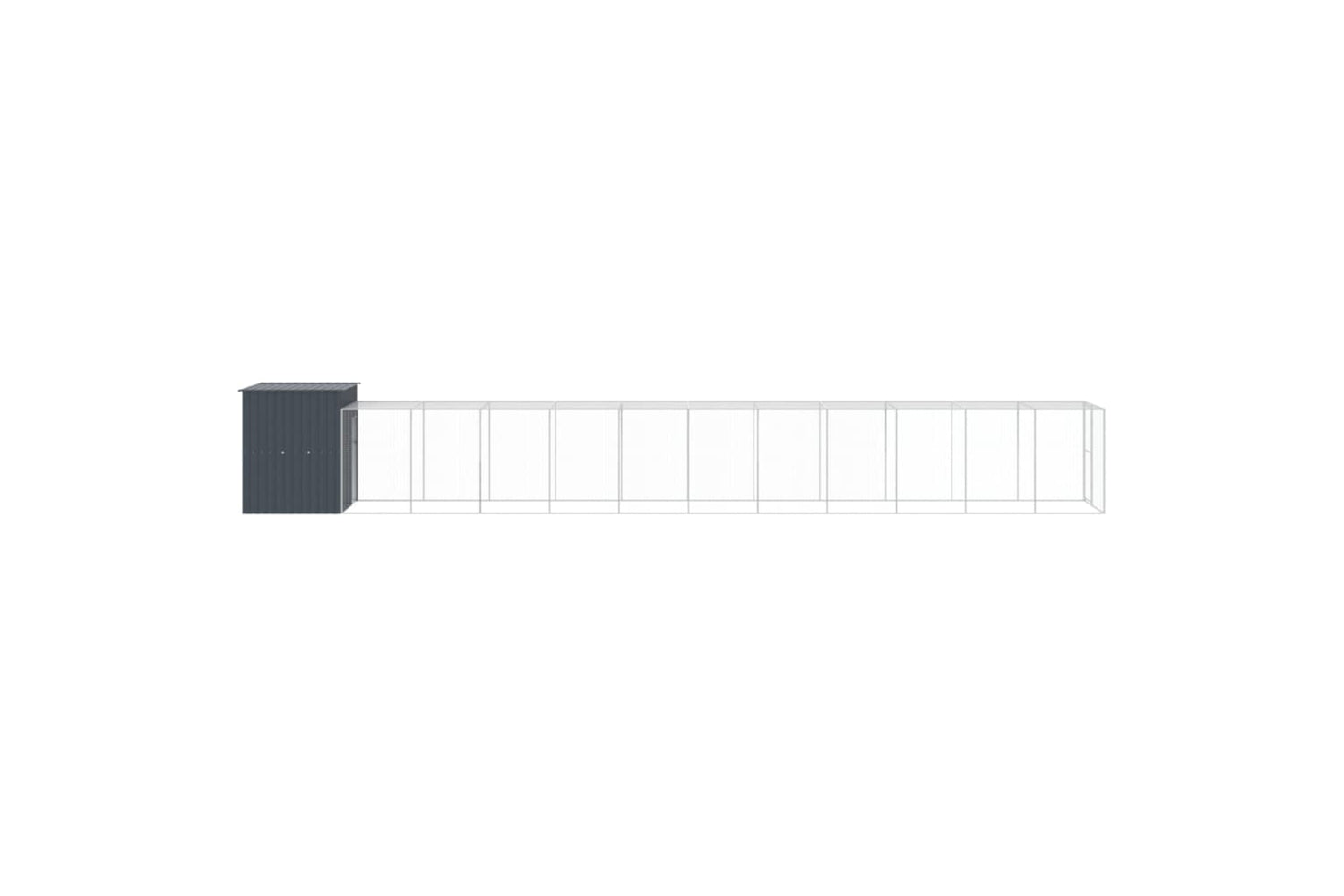 vidaXL 3189113 Chicken Cage With Run Anthracite 165x1271x181cm Galvanised Steel-3