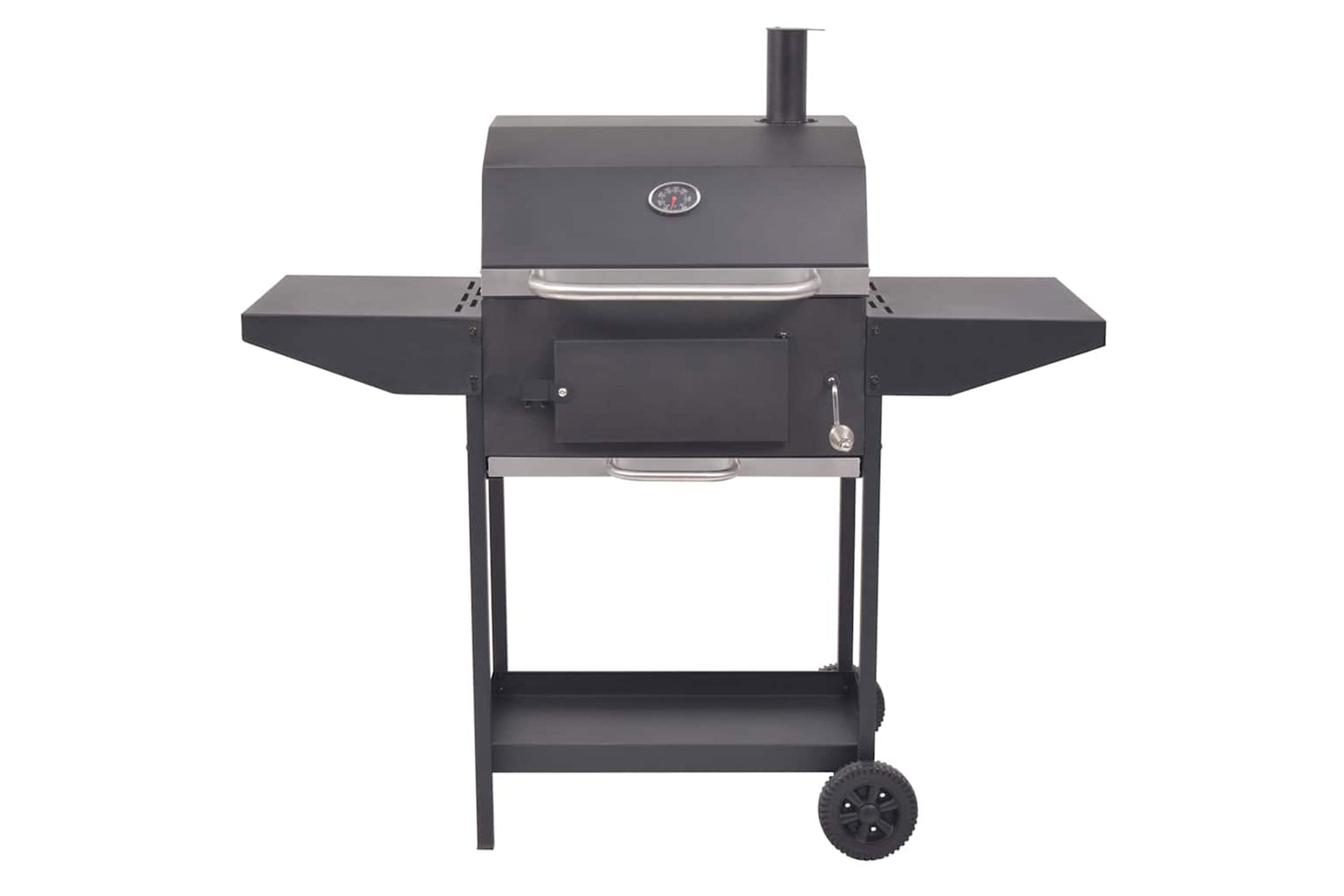 Vidaxl Bbq Charcoal Smoker With Bottom Shelf Black-3