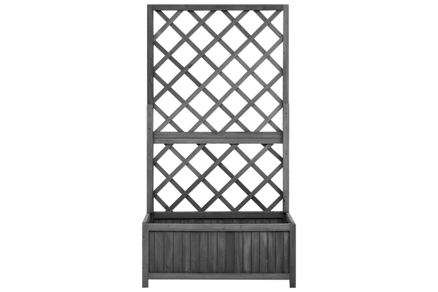 vidaXL 316427 Garden Trellis Planter Black 70x30x135cm Solid Firwood-2