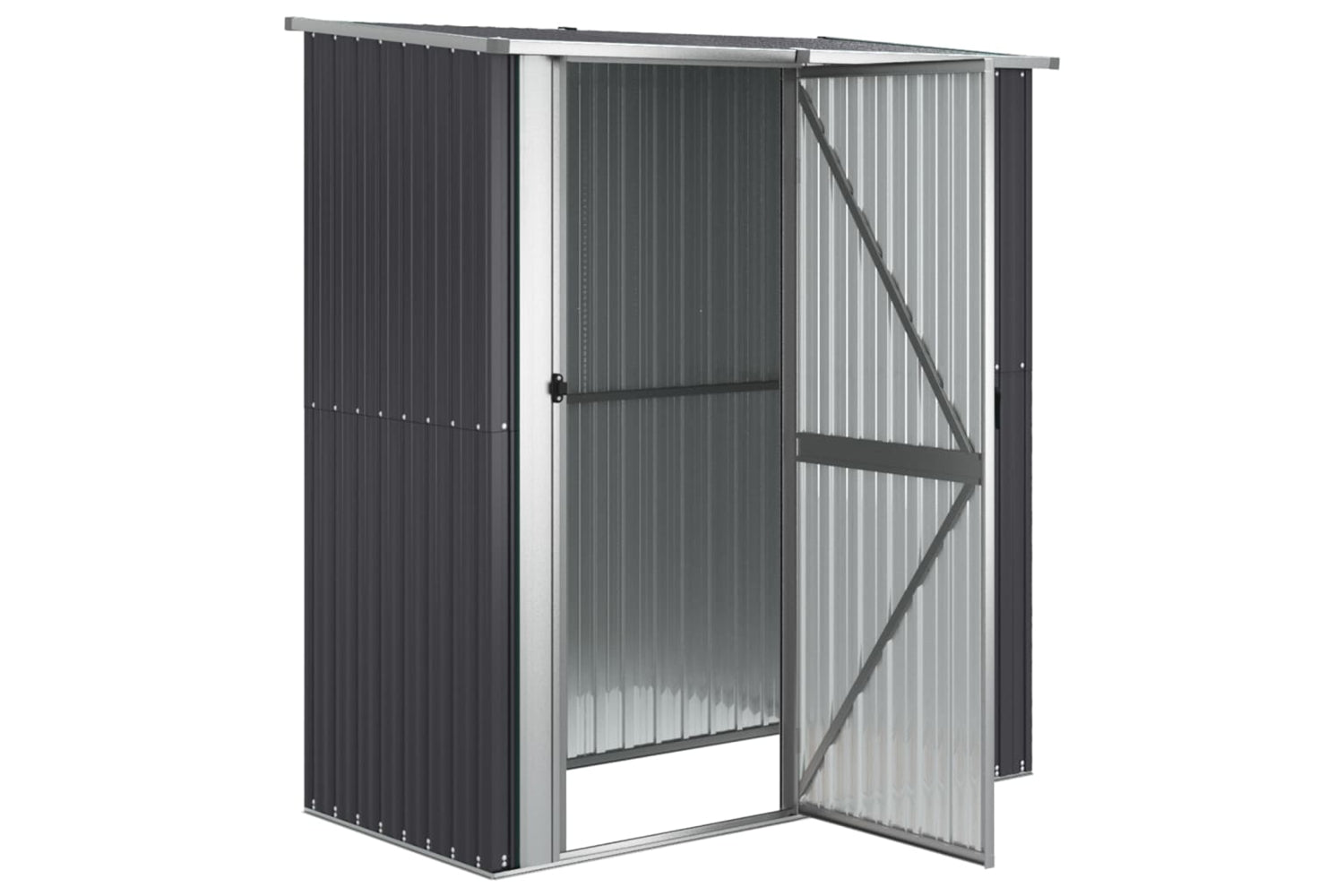 vidaXL 150905 Garden Shed Anthracite 180.5x97x209.5cm Galvanised Steel-3
